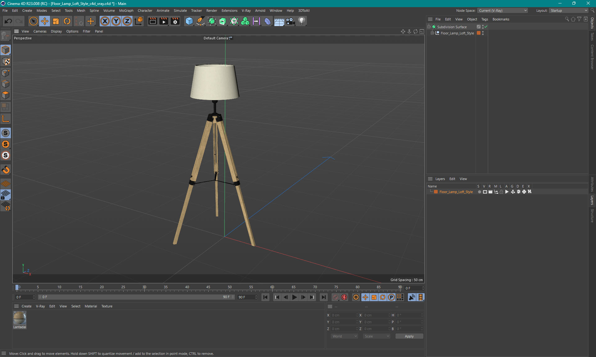 3D Floor Lamp Loft Style