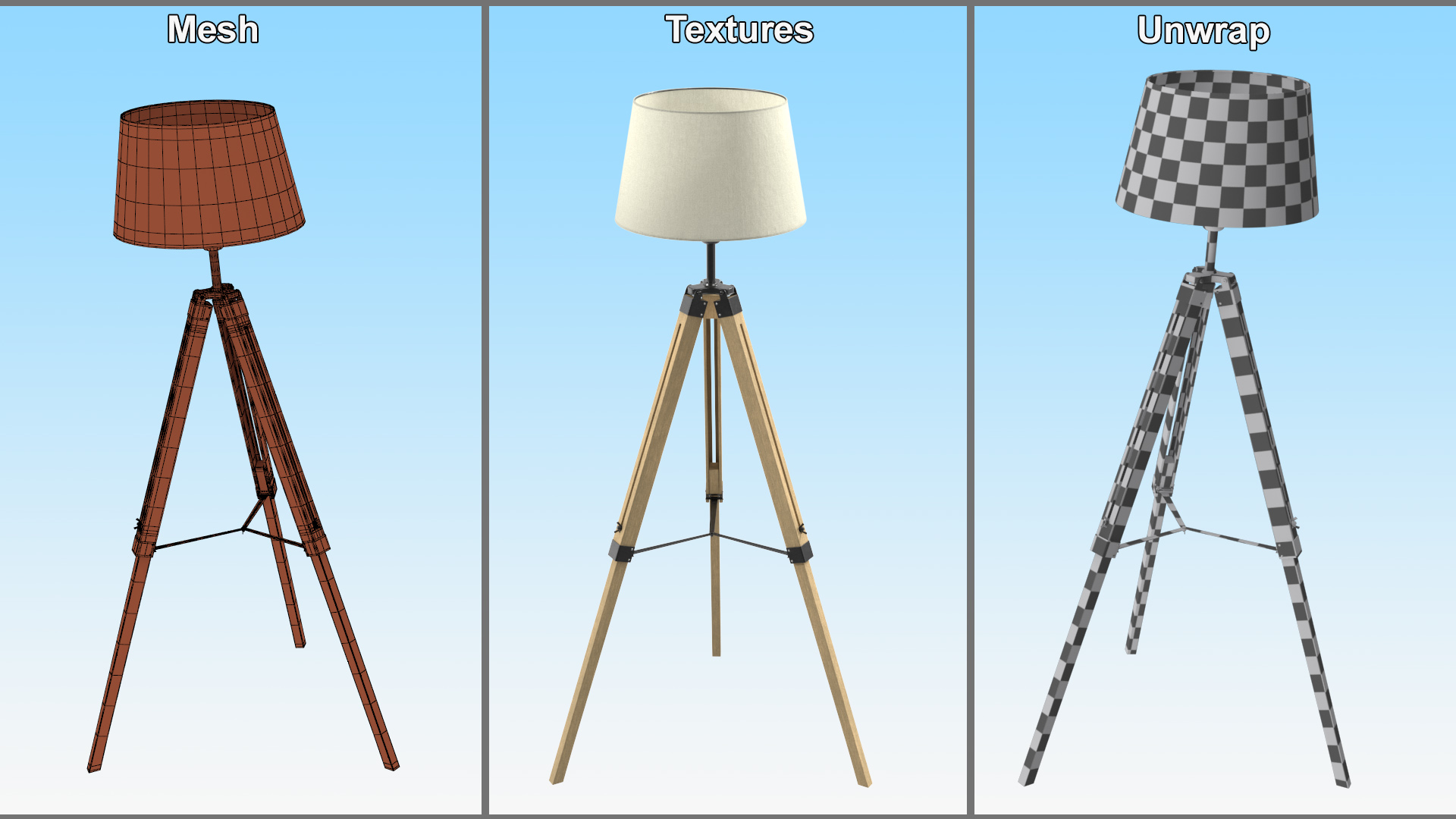3D Floor Lamp Loft Style