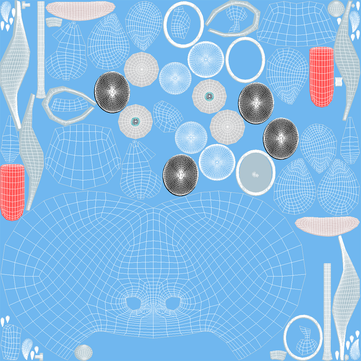 3D Water Droplet Cartoon Lady Character Rigged model