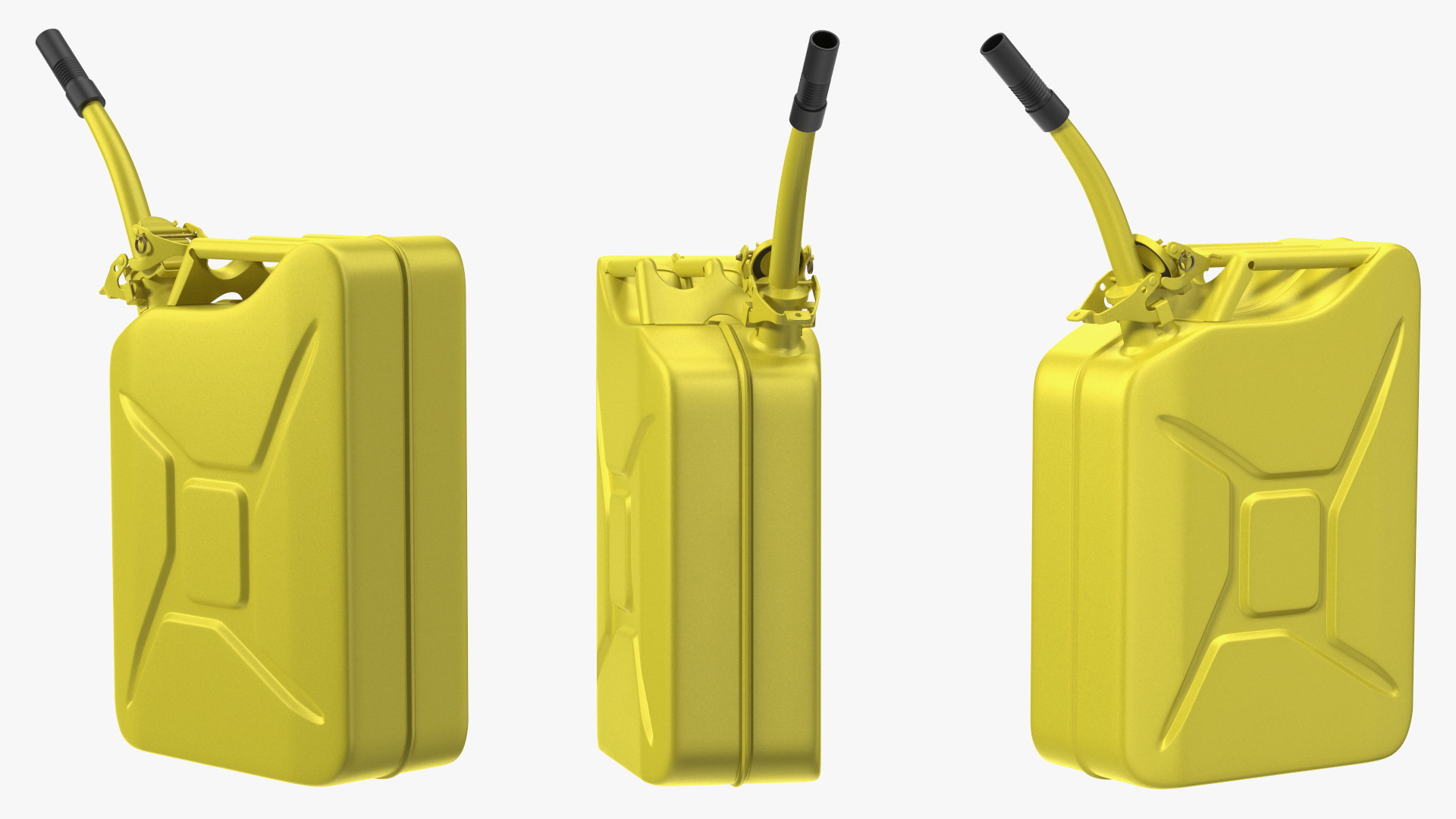 3D Jerry Fuel Can with Flexible Spout Yellow