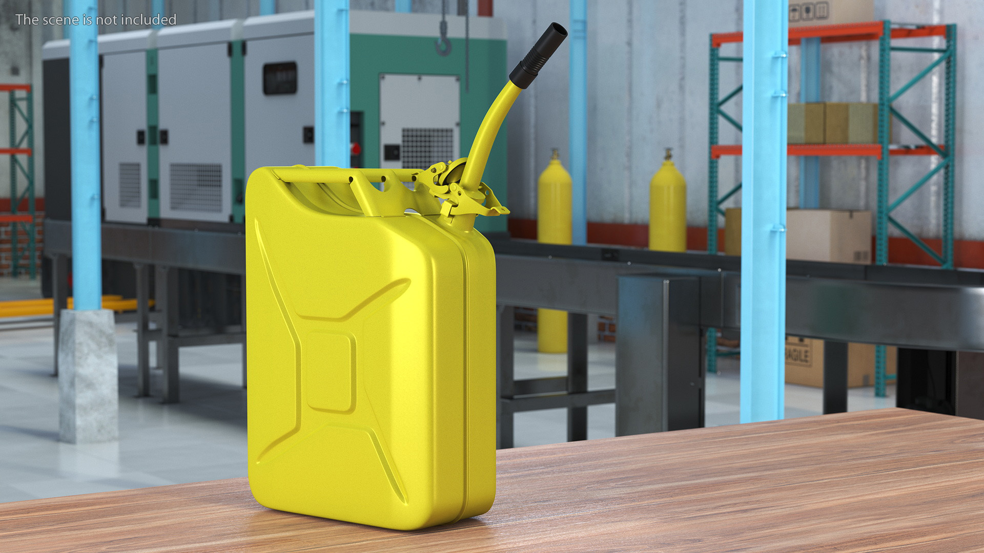 3D Jerry Fuel Can with Flexible Spout Yellow