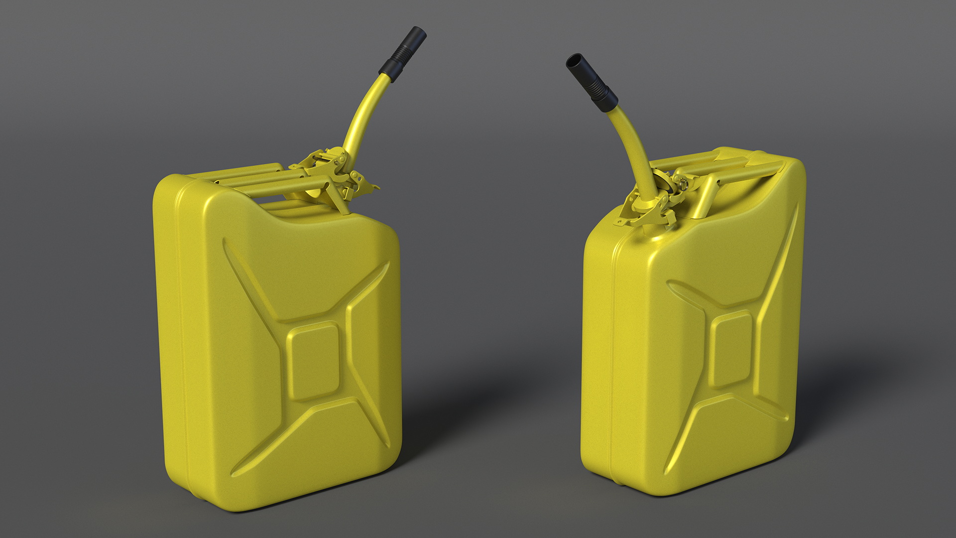 3D Jerry Fuel Can with Flexible Spout Yellow