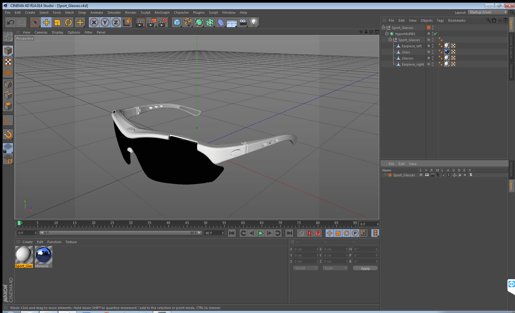 3D Sport Glasses model