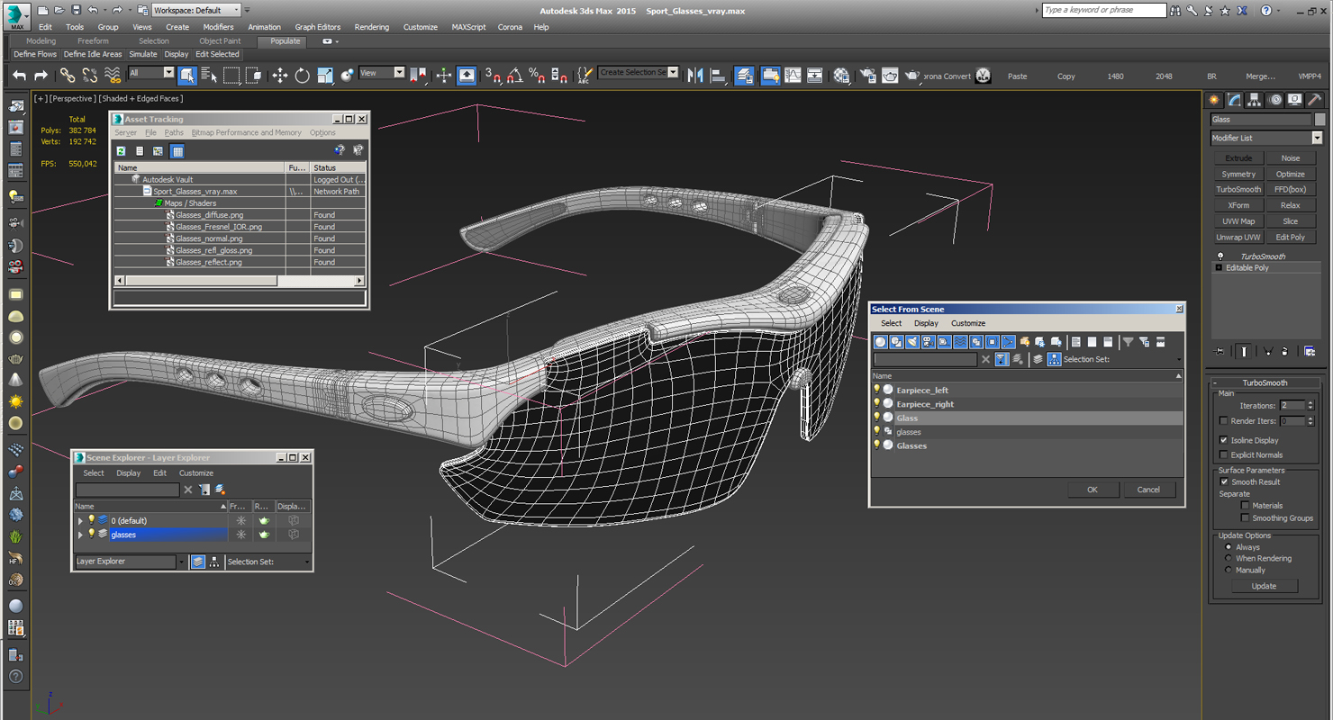 3D Sport Glasses model