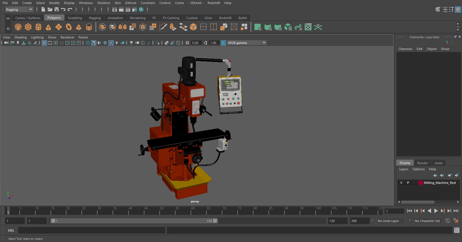 Milling Machine Red 3D model