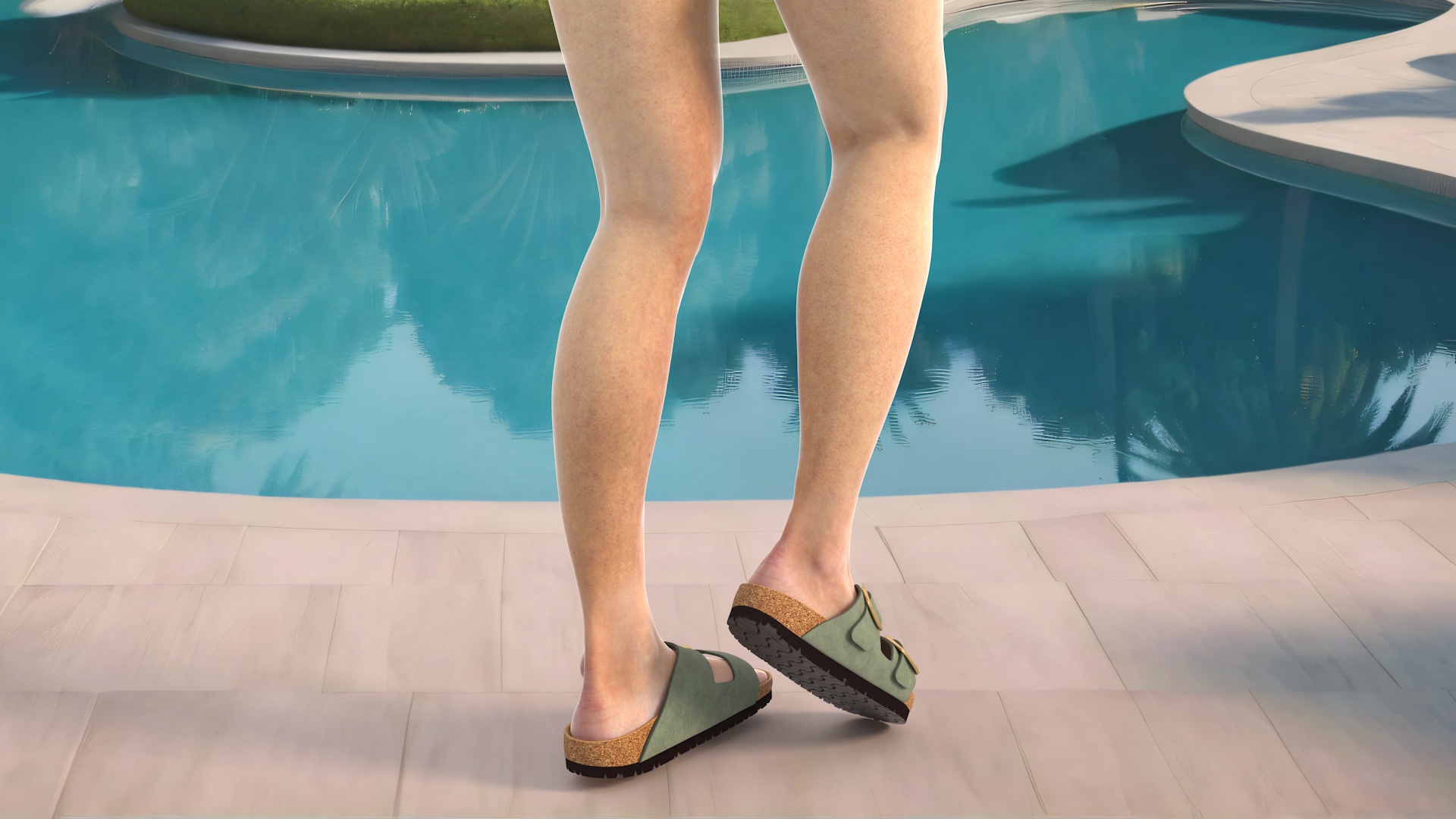 3D model Female Legs in Flip-Flops
