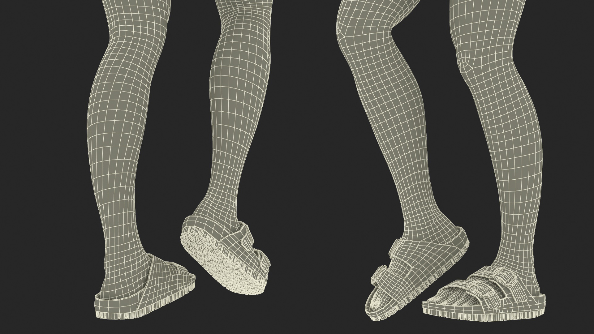 3D model Female Legs in Flip-Flops