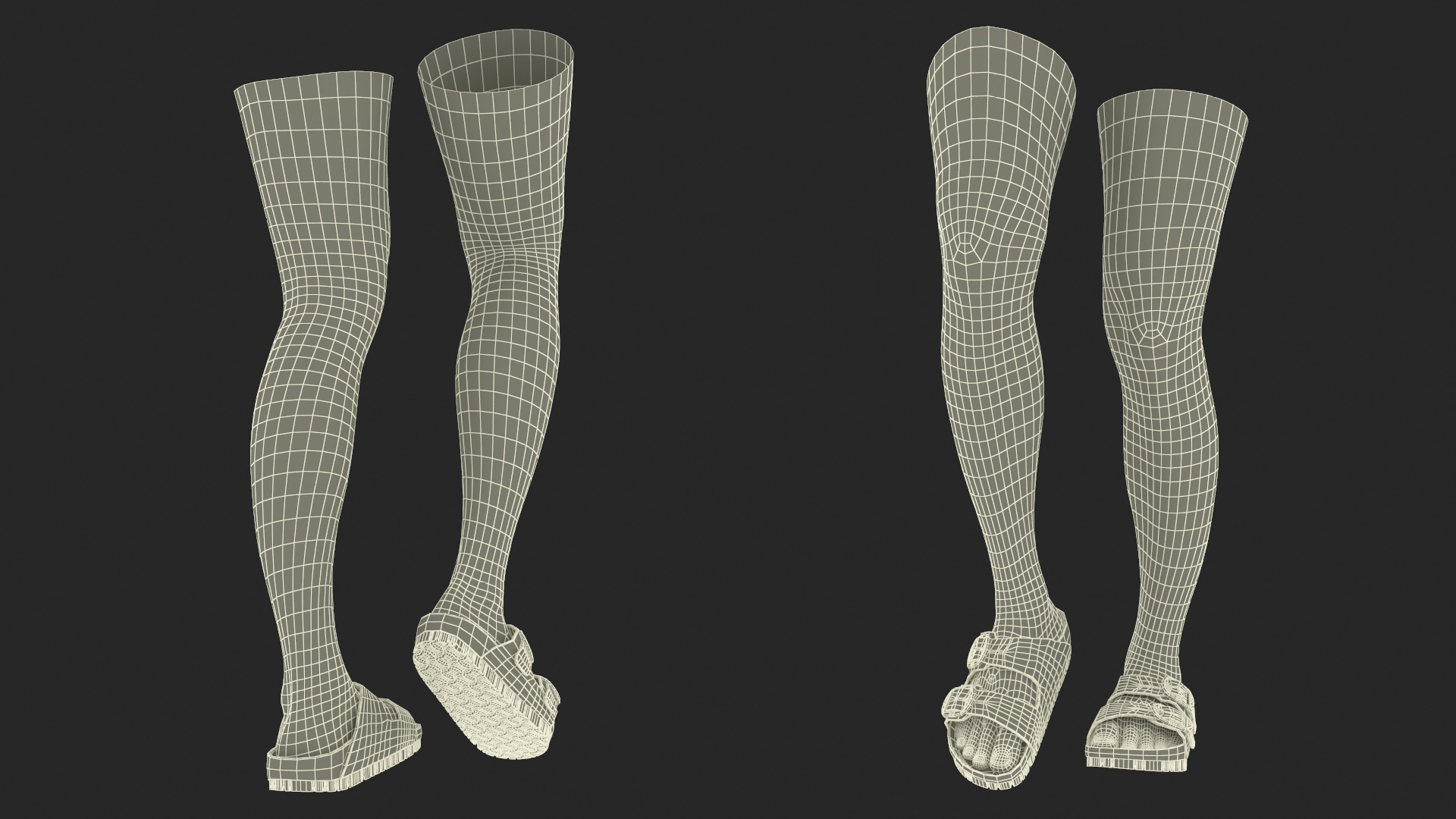 3D model Female Legs in Flip-Flops