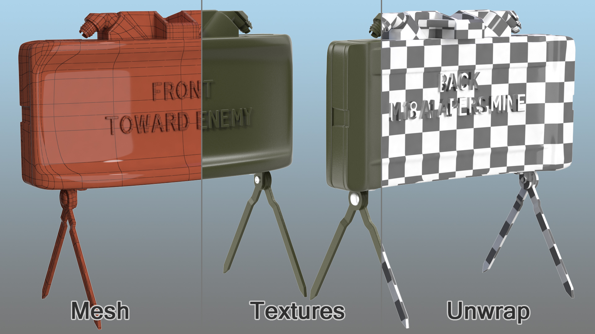 M18A1 Claymore Anti Personnel Mine 3D model