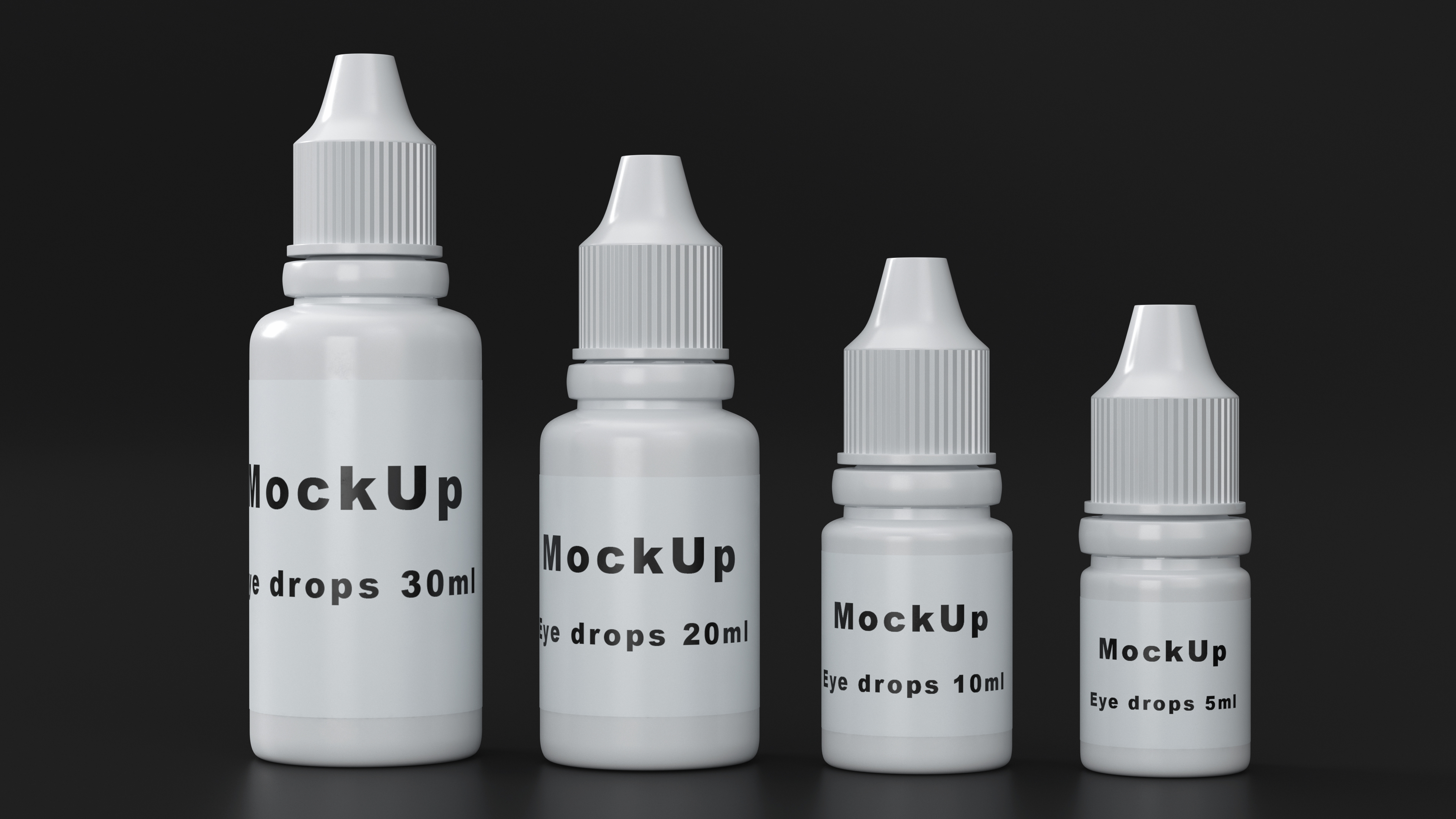 3D Medical Eye Dropper Bottles Mockup Set model