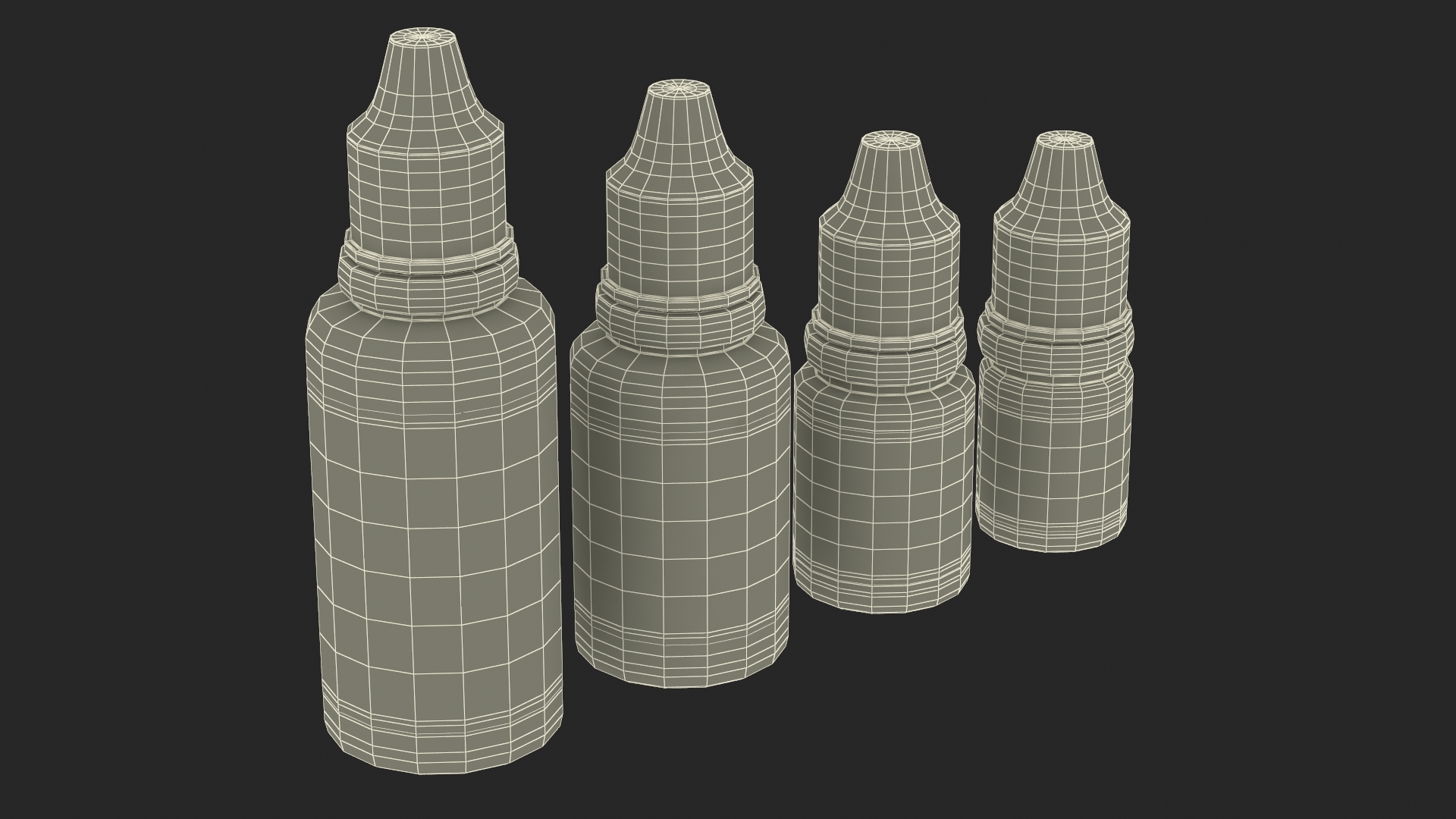 3D Medical Eye Dropper Bottles Mockup Set model