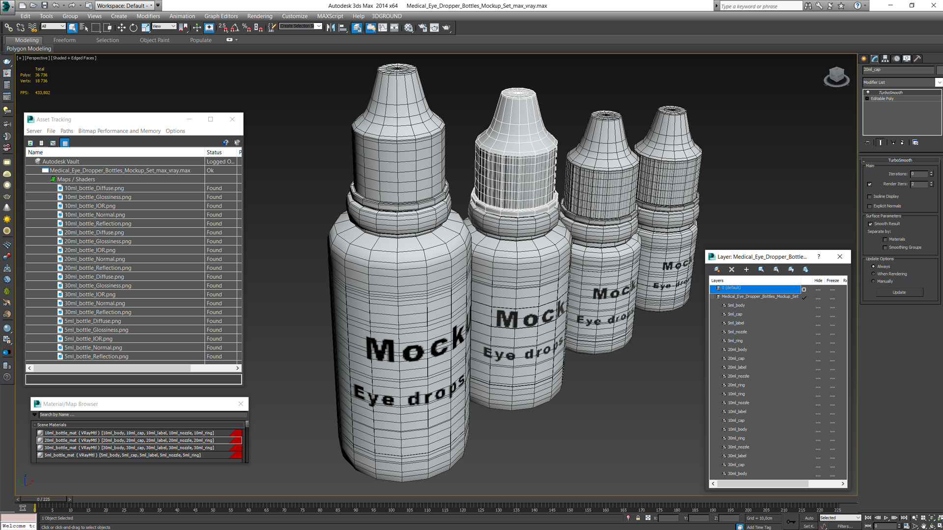 3D Medical Eye Dropper Bottles Mockup Set model