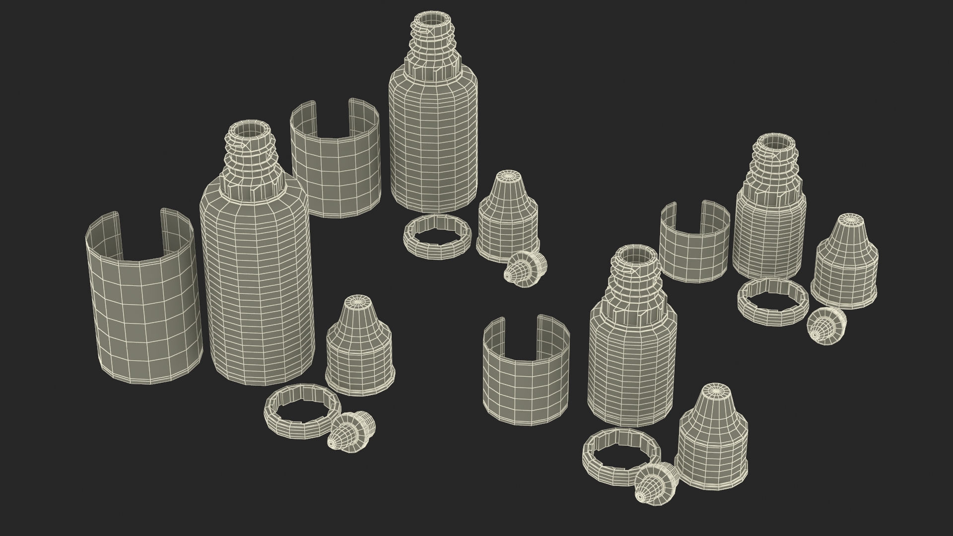 3D Medical Eye Dropper Bottles Mockup Set model