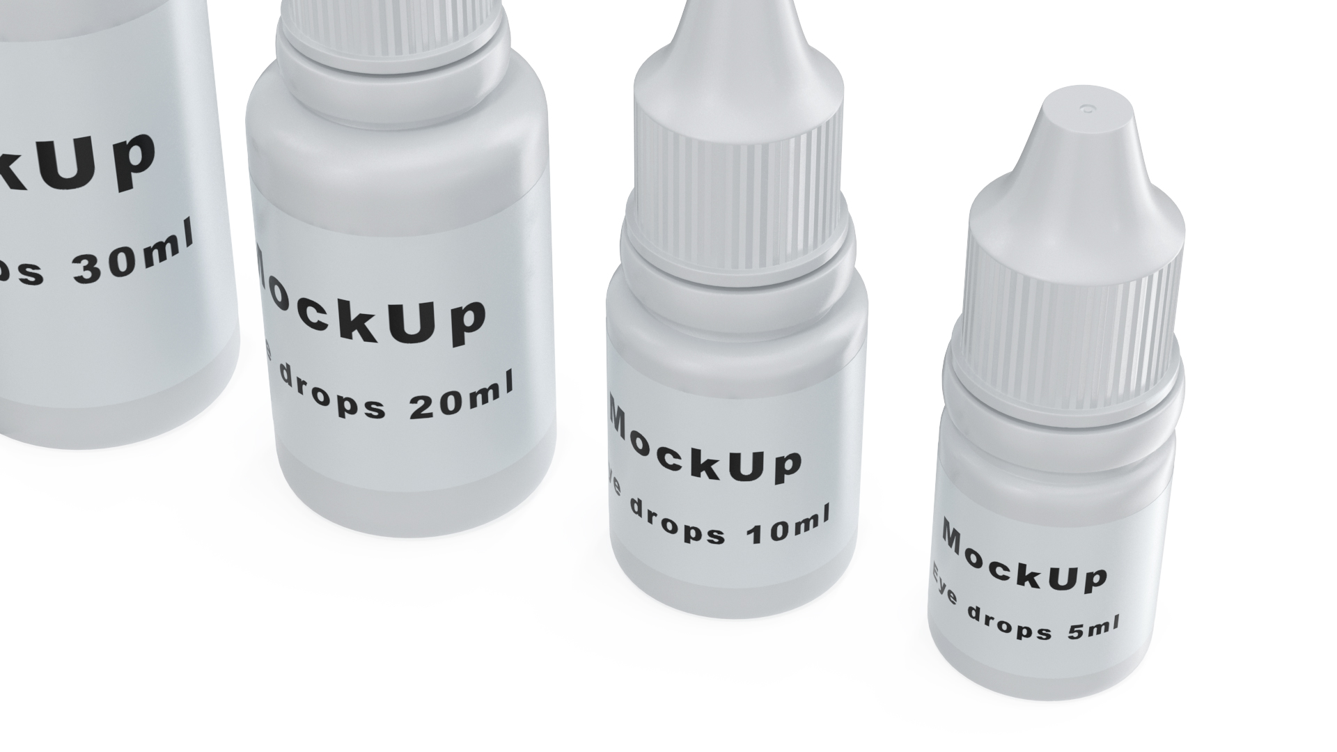 3D Medical Eye Dropper Bottles Mockup Set model