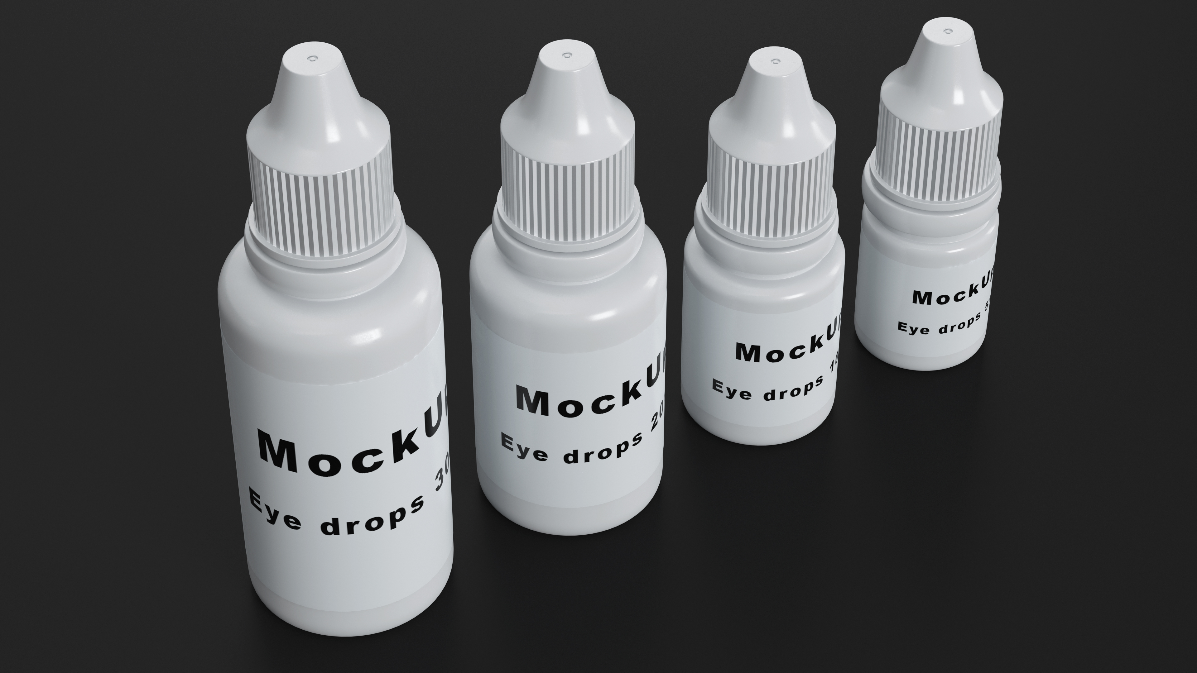 3D Medical Eye Dropper Bottles Mockup Set model