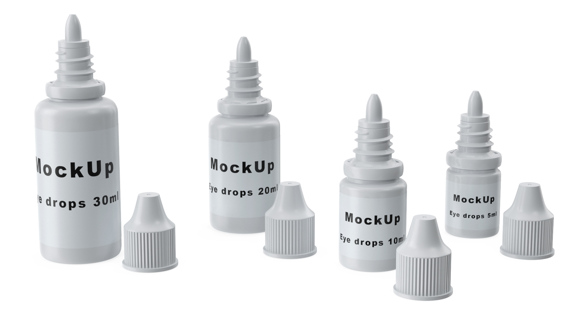3D Medical Eye Dropper Bottles Mockup Set model