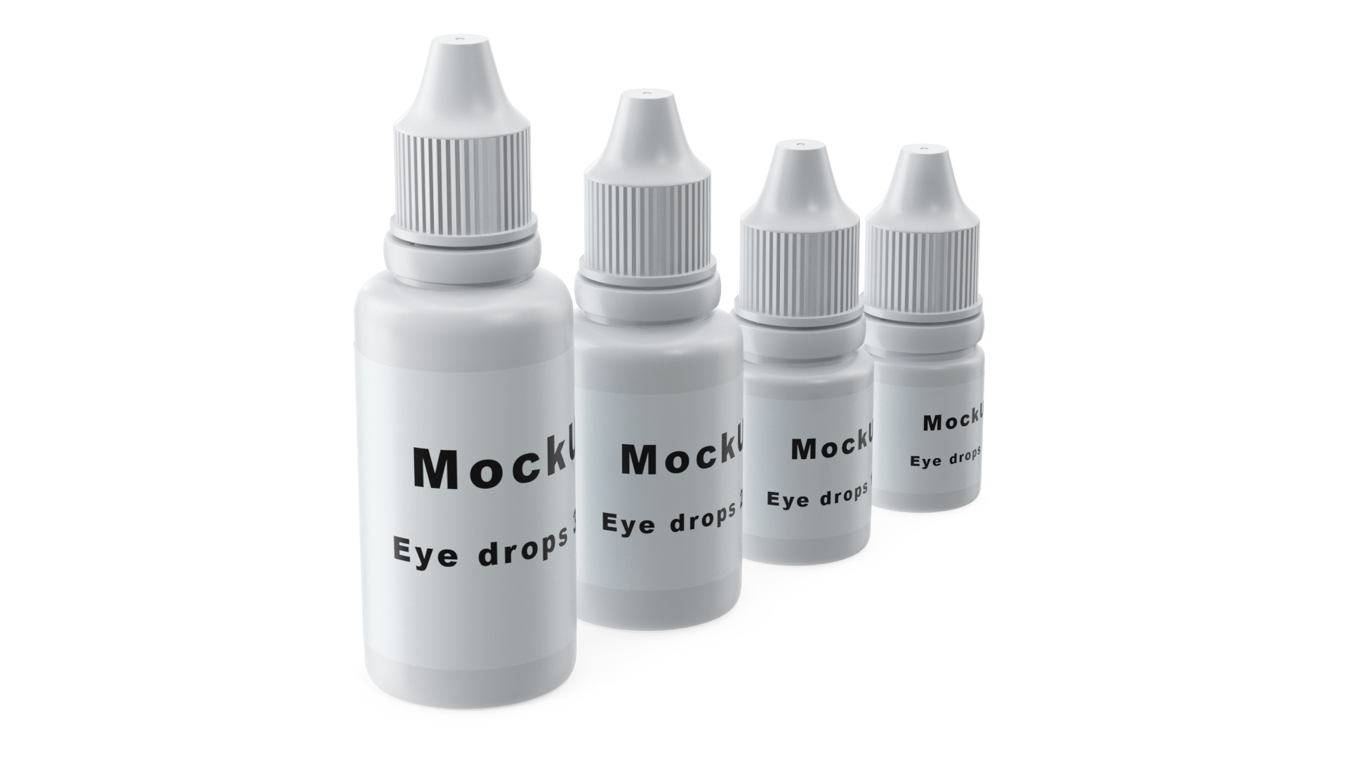 3D Medical Eye Dropper Bottles Mockup Set model