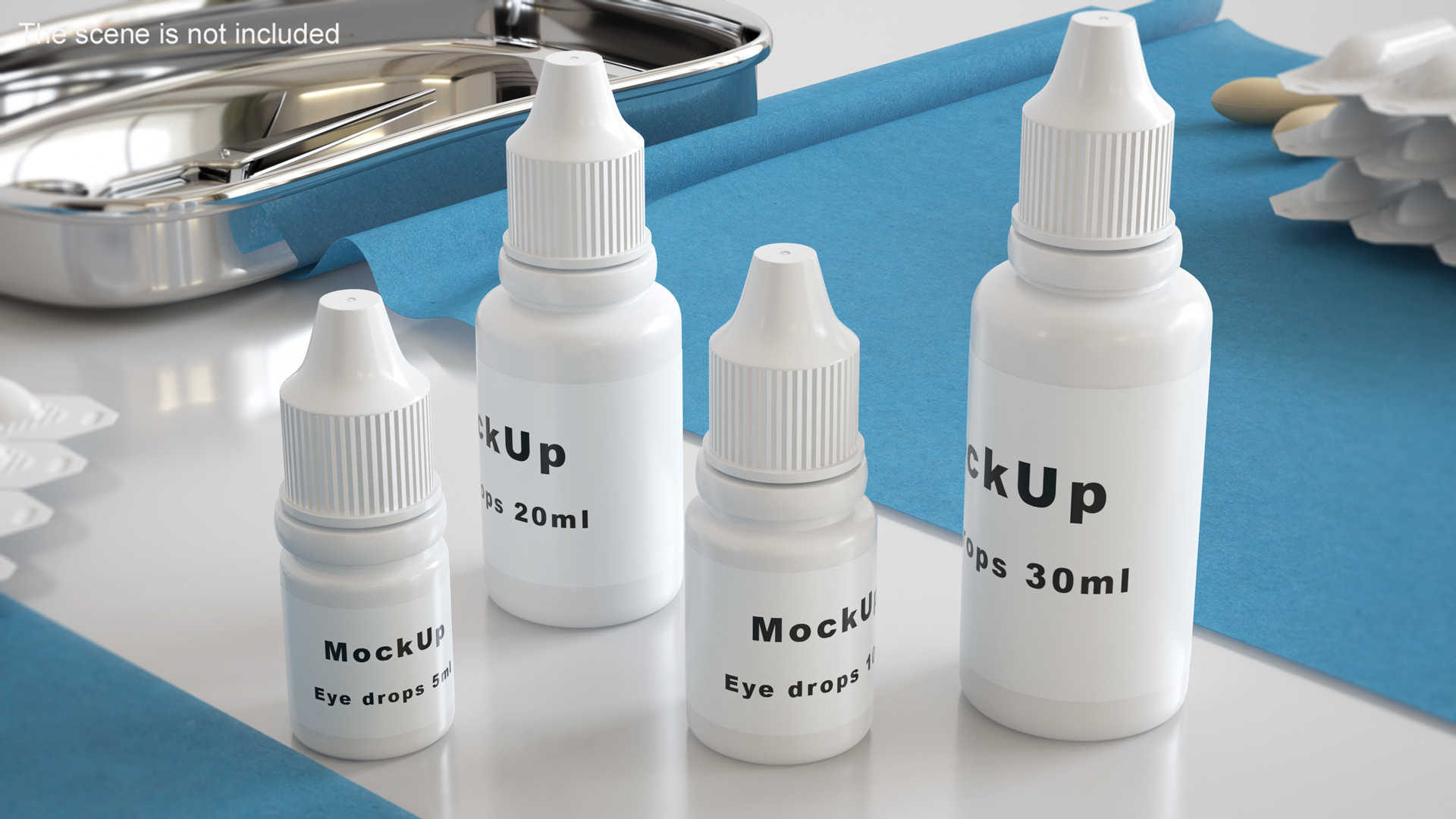 3D Medical Eye Dropper Bottles Mockup Set model