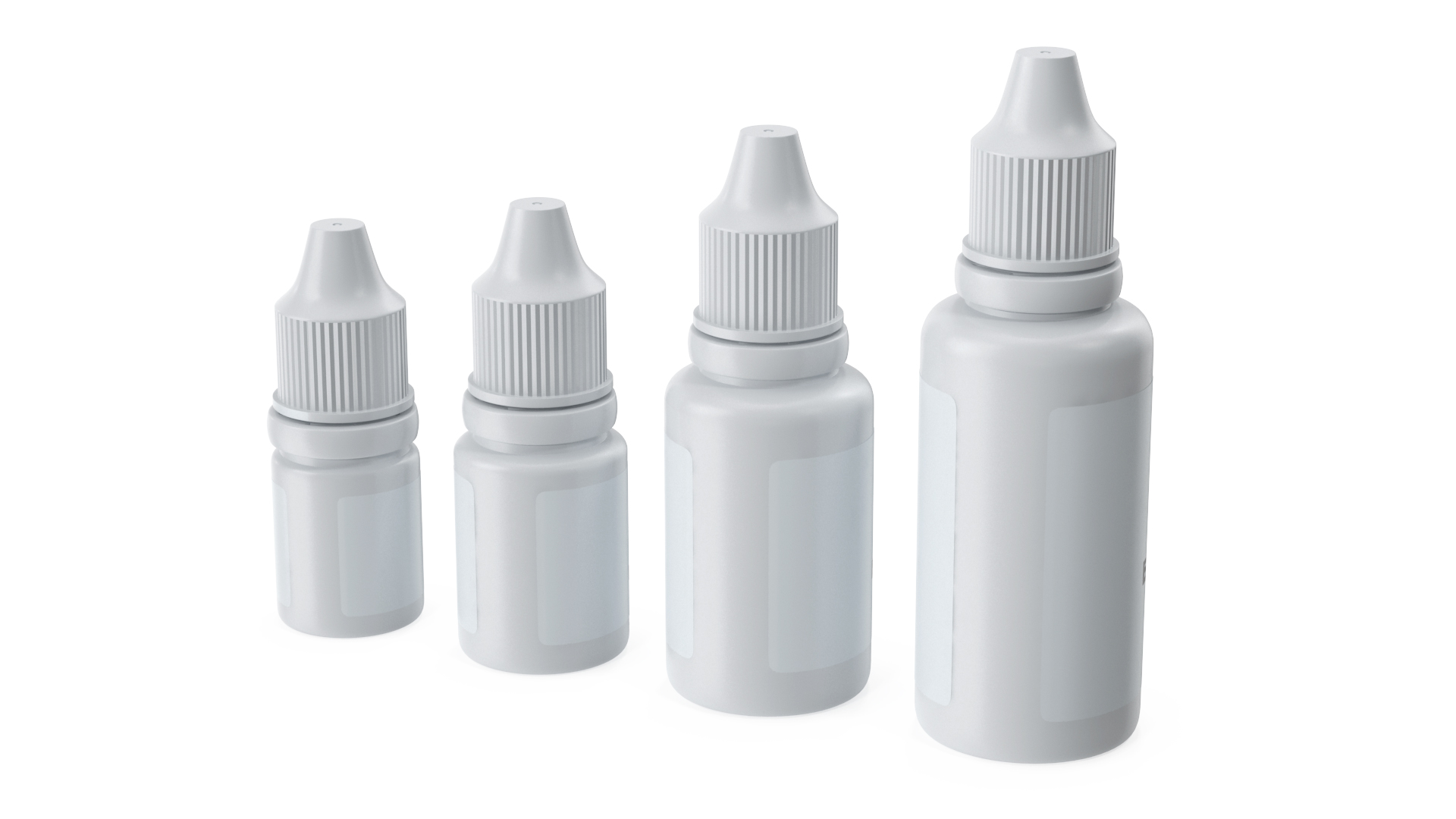 3D Medical Eye Dropper Bottles Mockup Set model