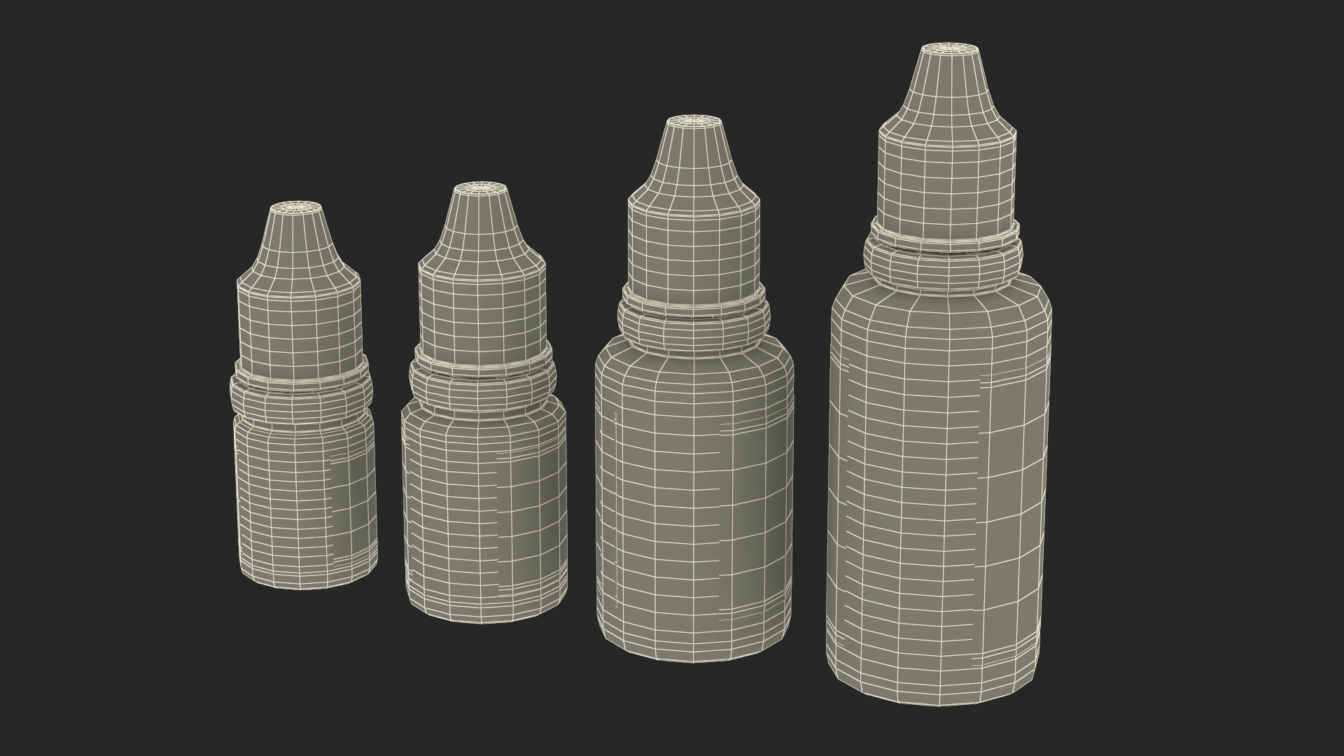 3D Medical Eye Dropper Bottles Mockup Set model