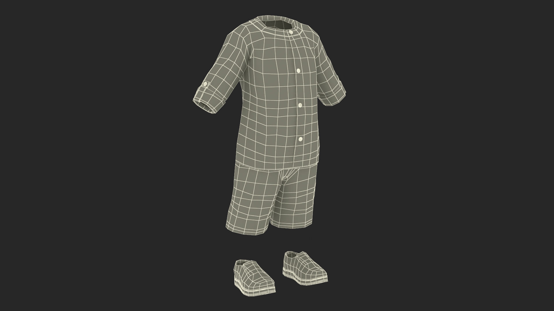 3D Black Baby Boy Outdoor in Summer Outfit A-Pose