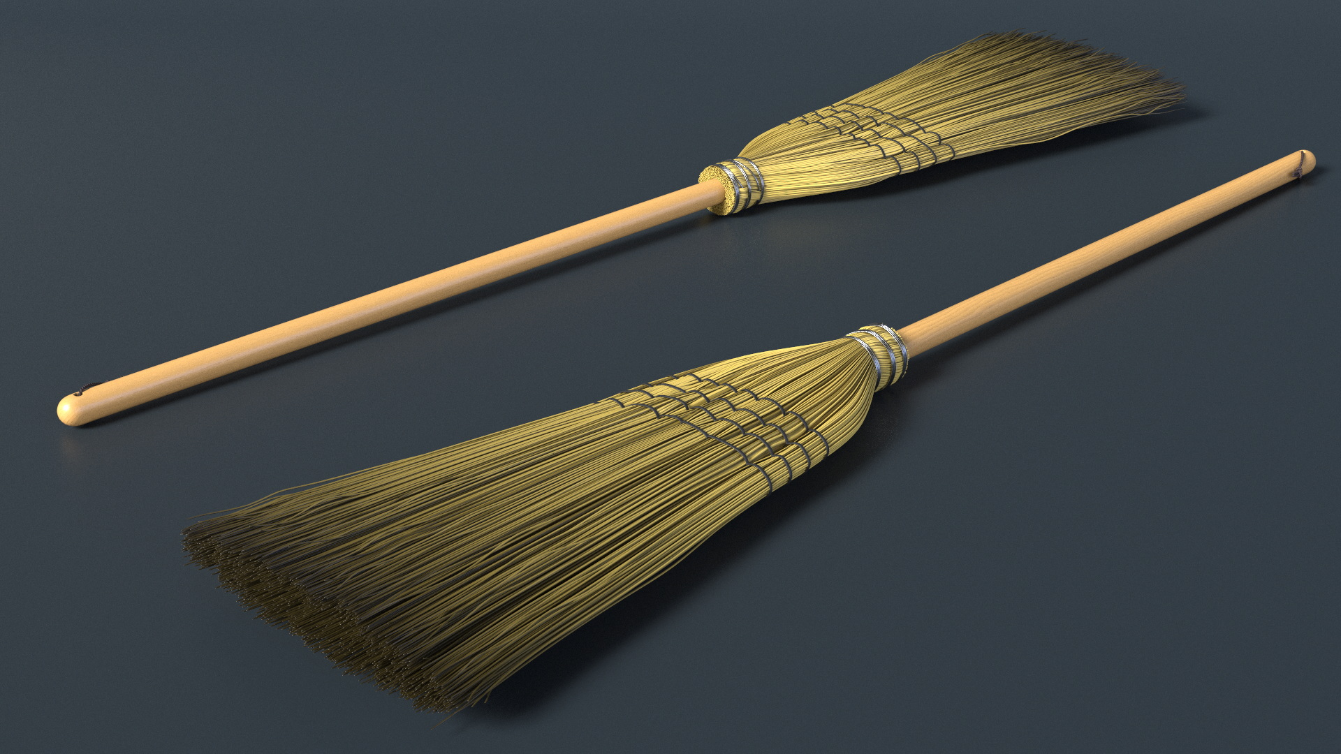 Rustic Straw Cleaning Old Broom, view 4