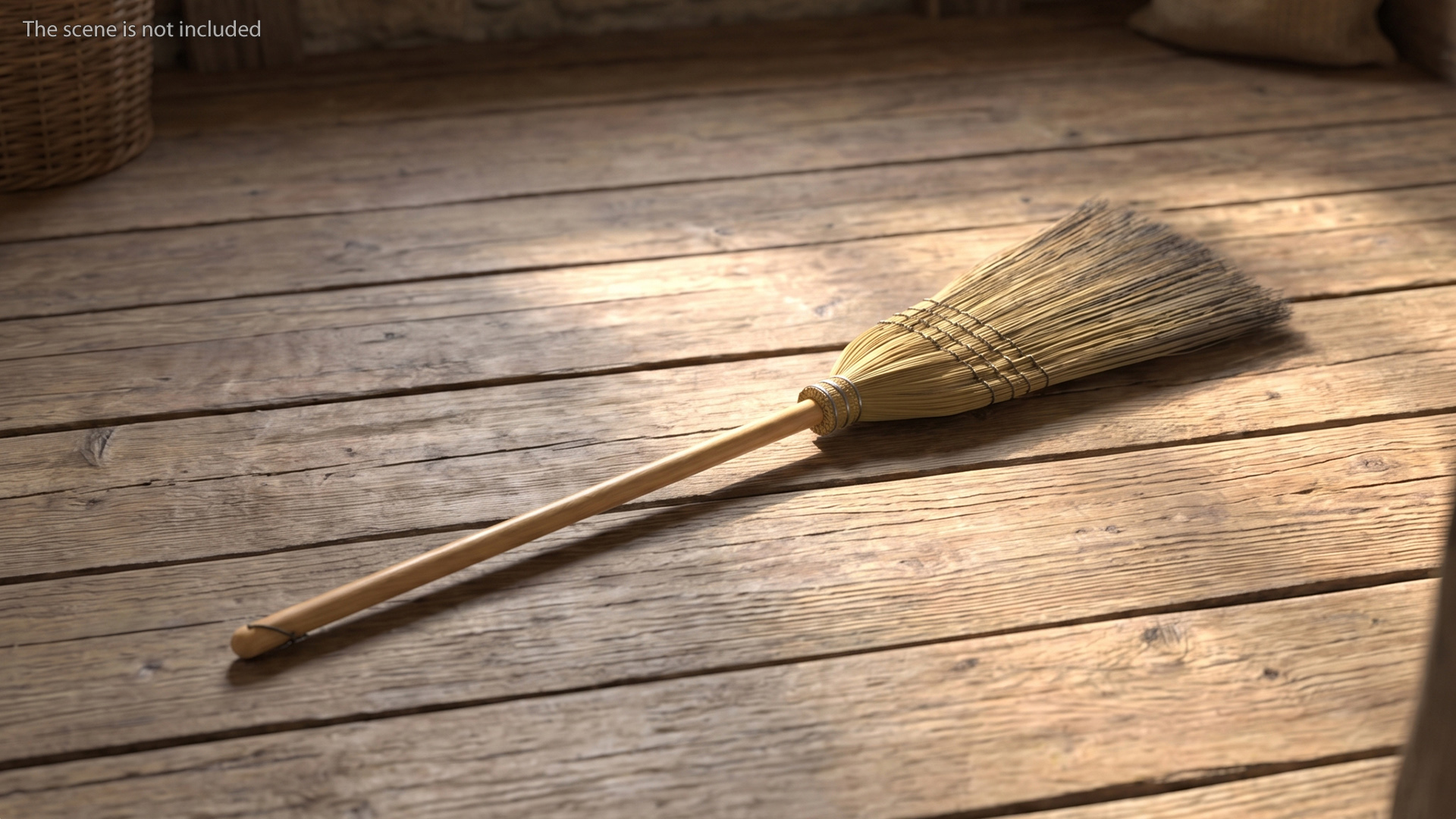 Rustic Straw Cleaning Old Broom, view 2