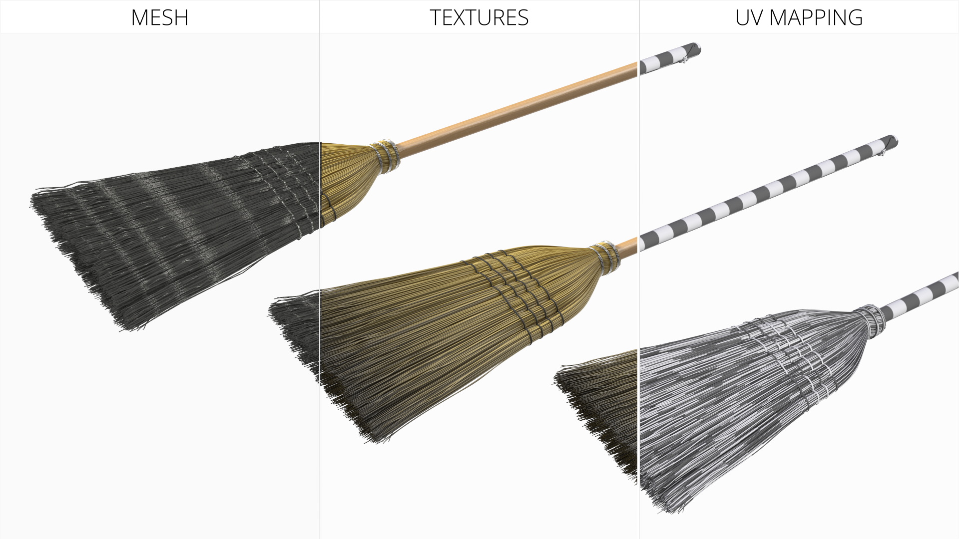 Rustic Straw Cleaning Old Broom, view 9