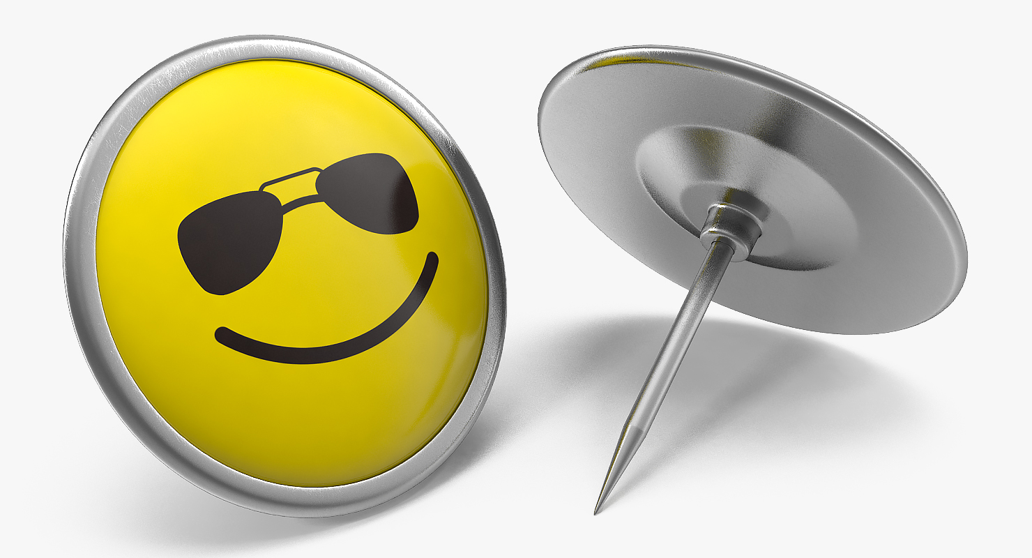 Sunglasses Face Pin 3D model