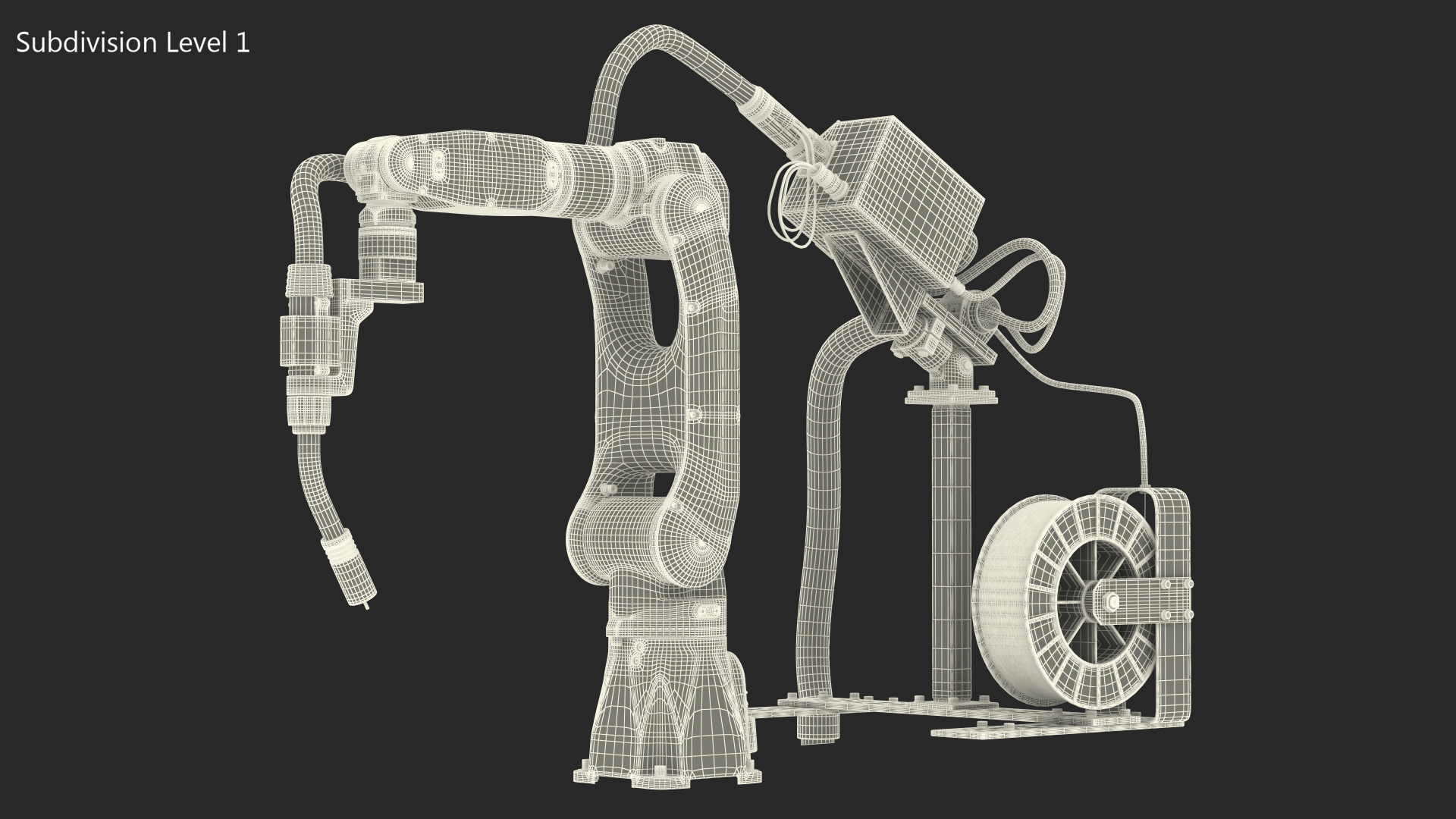 Industrial Robot with Arc Welding Kit Rigged 3D model