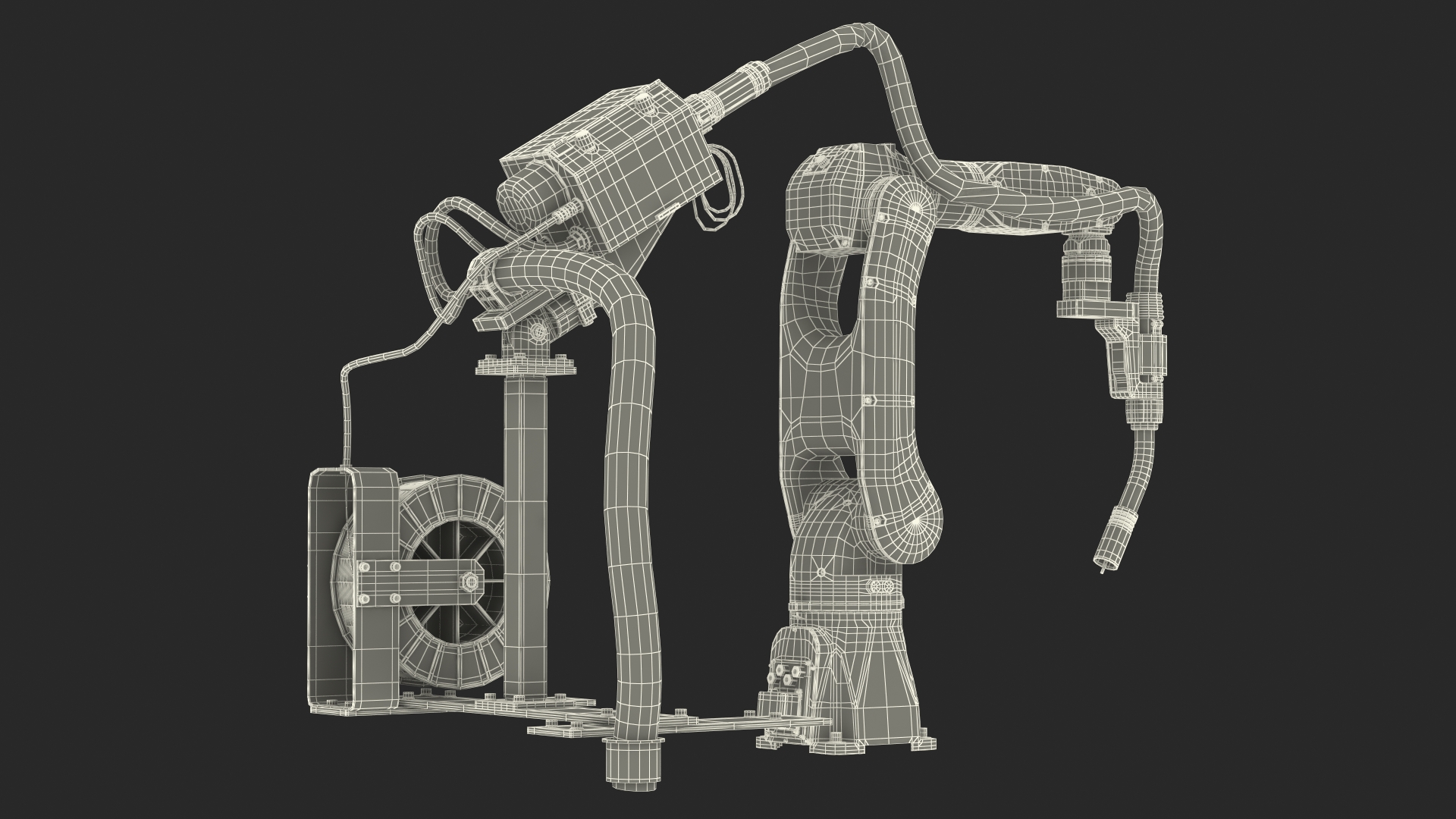 Industrial Robot with Arc Welding Kit Rigged 3D model
