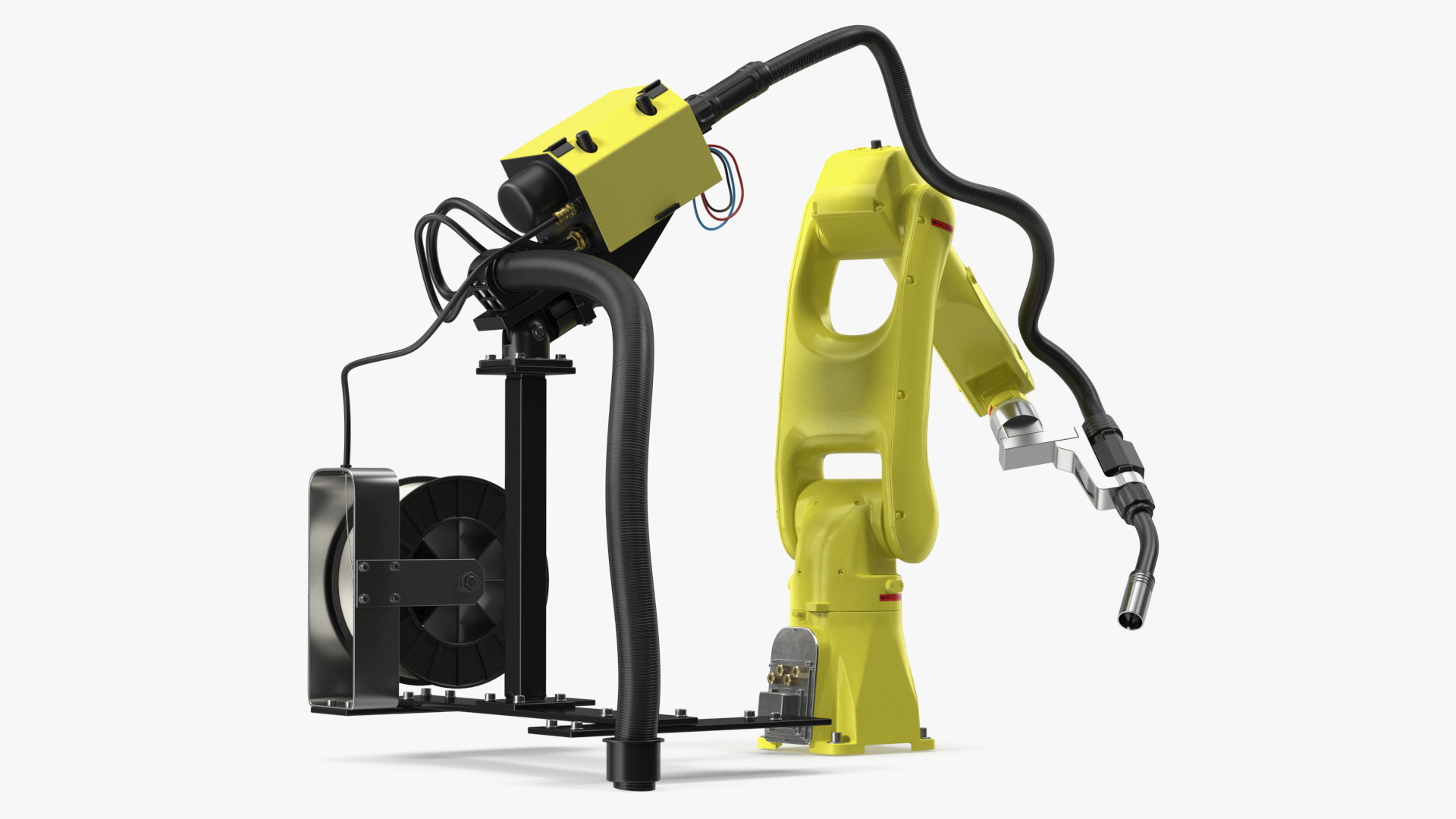 Industrial Robot with Arc Welding Kit Rigged 3D model