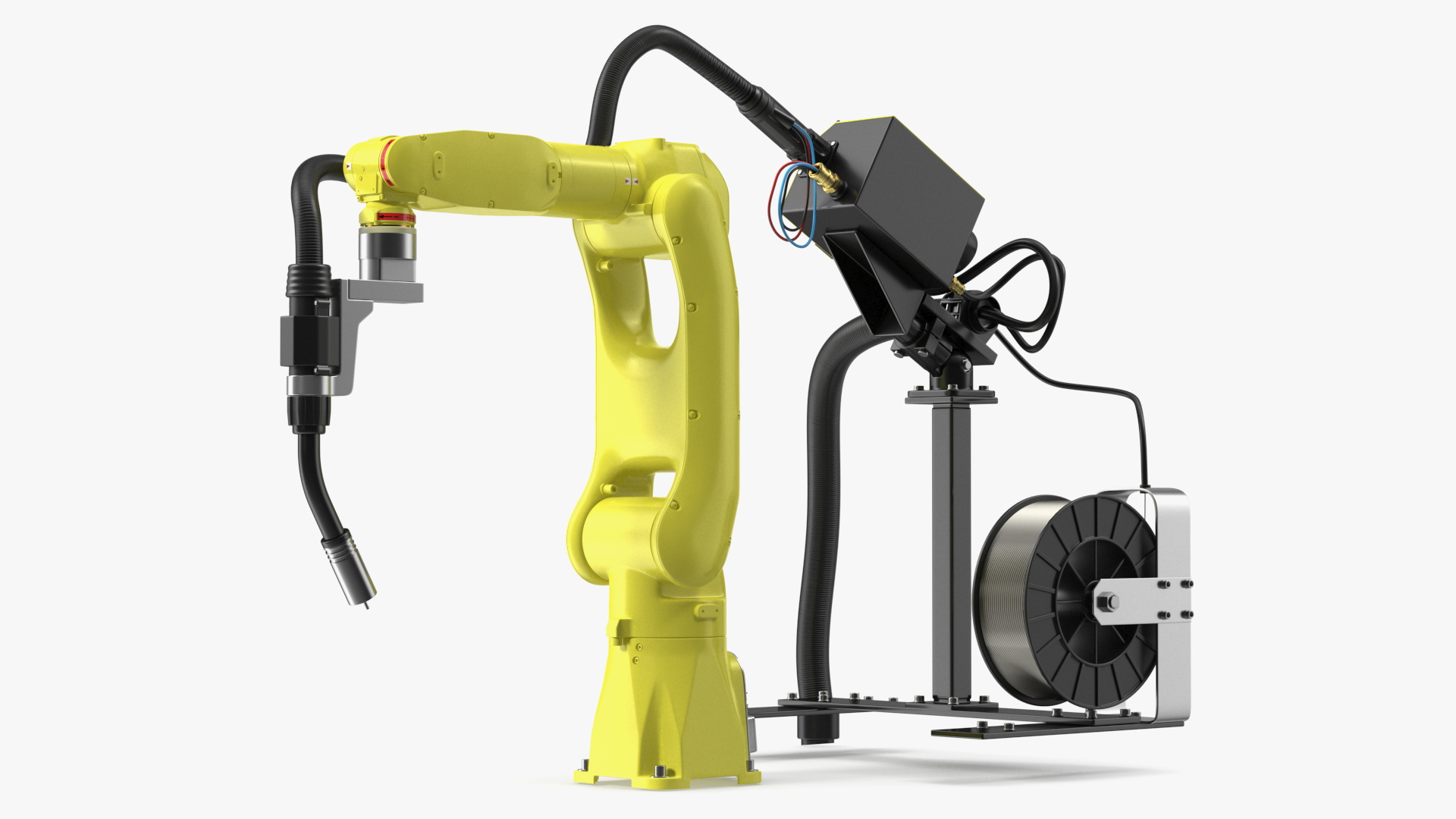 Industrial Robot with Arc Welding Kit Rigged 3D model