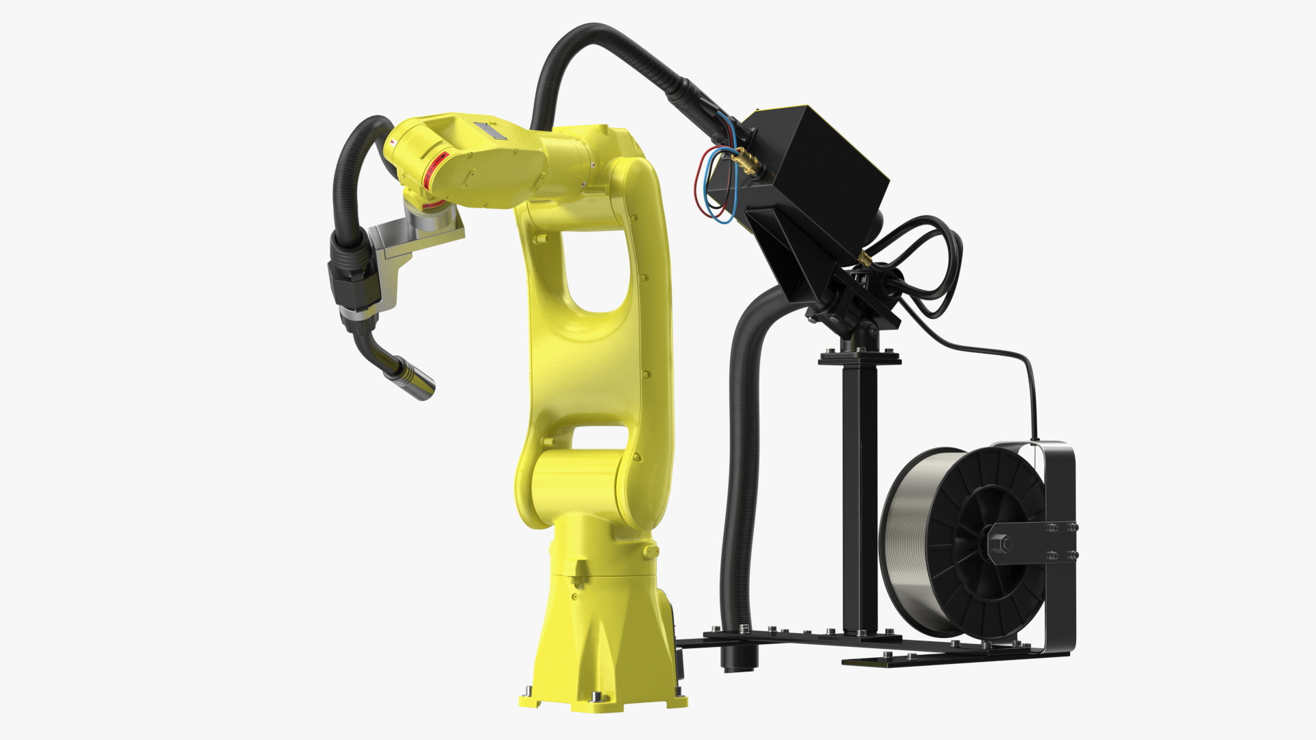 Industrial Robot with Arc Welding Kit Rigged 3D model