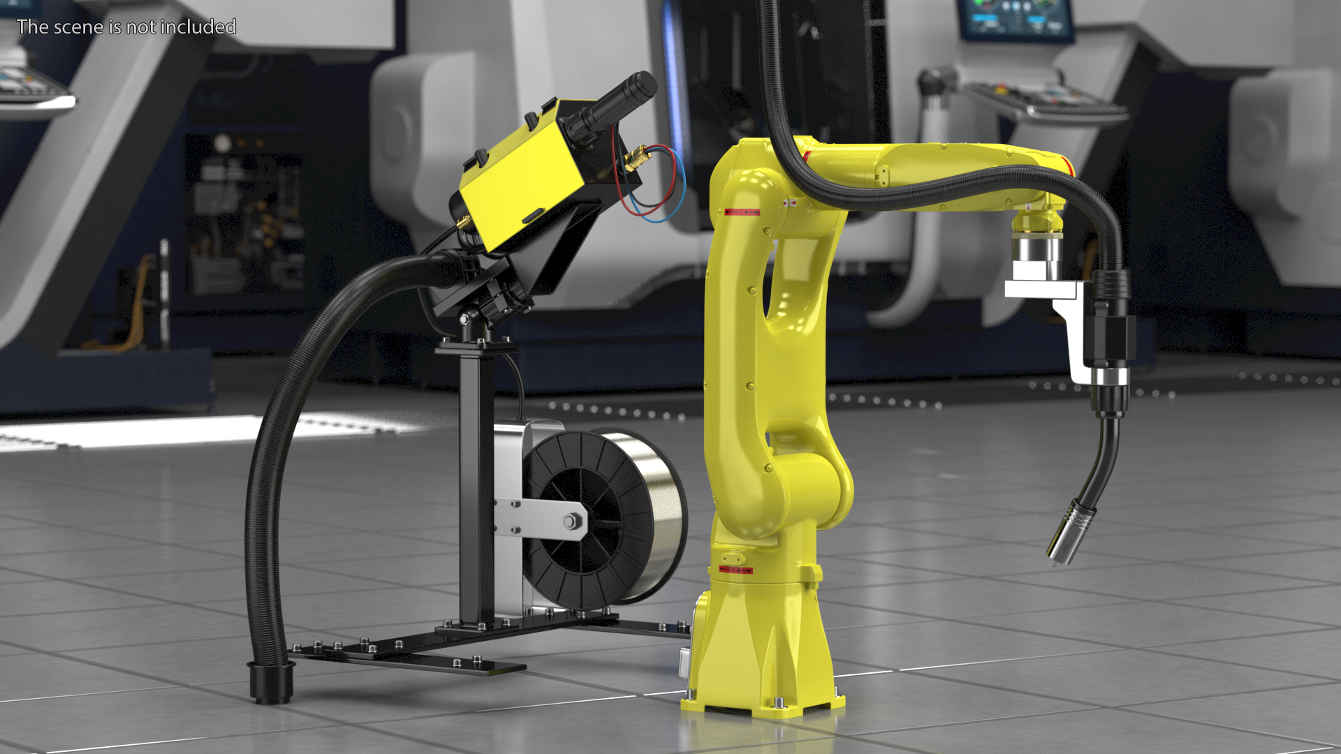 Industrial Robot with Arc Welding Kit Rigged 3D model