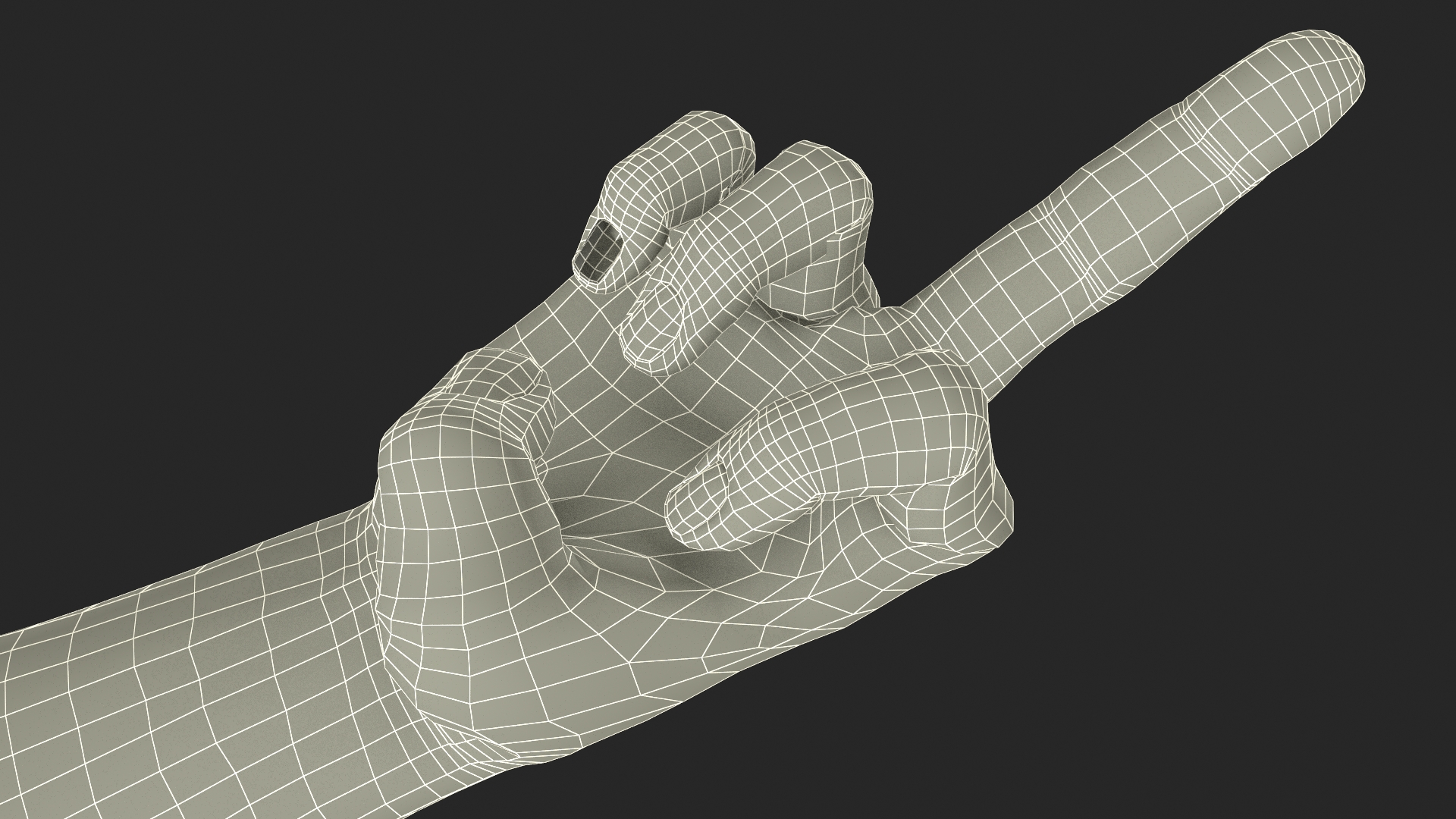 3D Hand of Dark Skinned Man Middle Finger Sign model