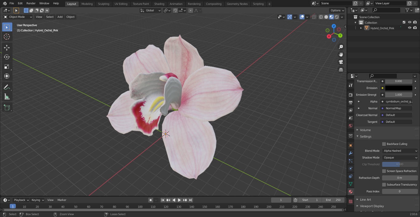 3D Hybrid Orchid Pink model