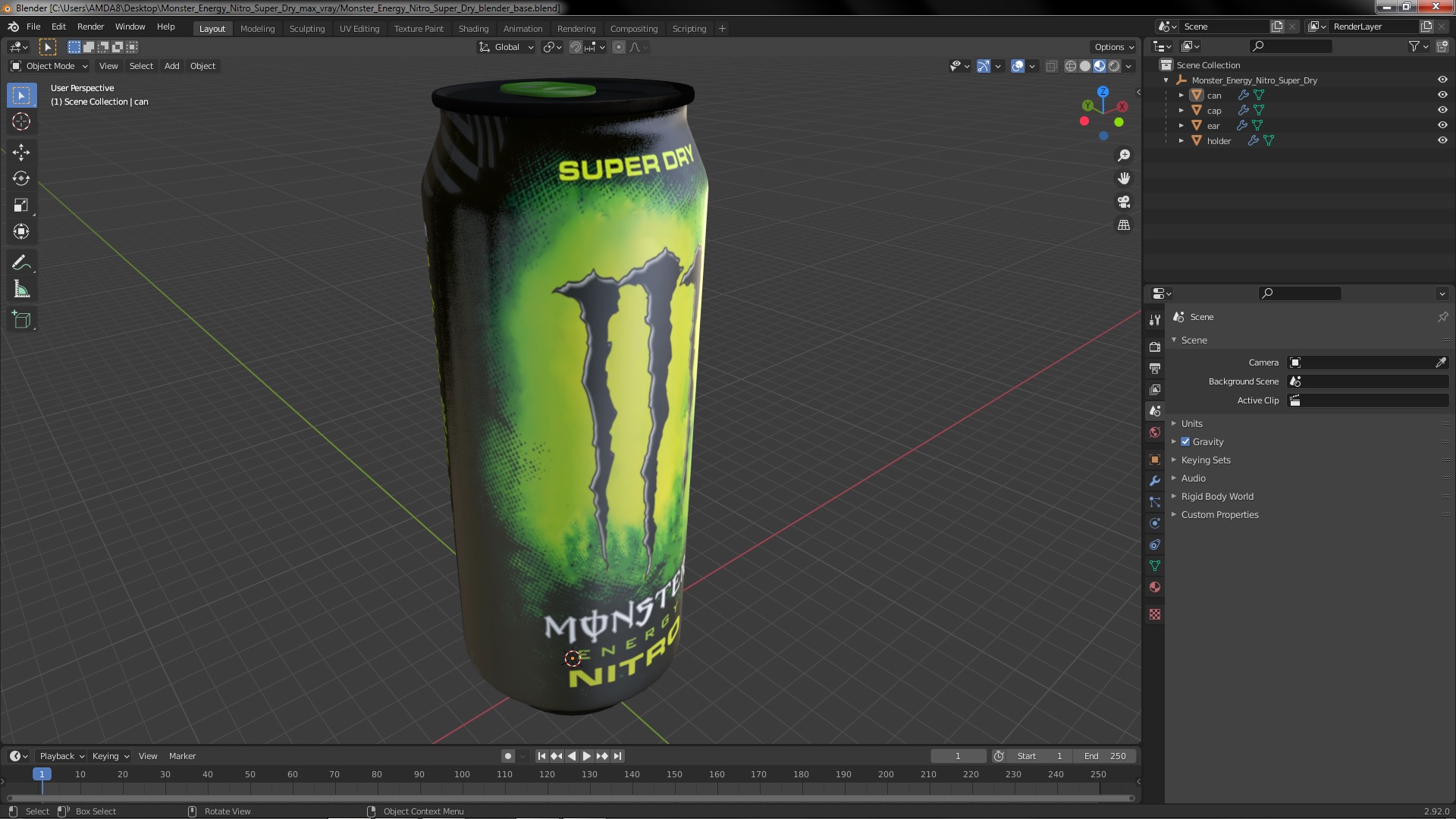 3D model Monster Energy Nitro Super Dry