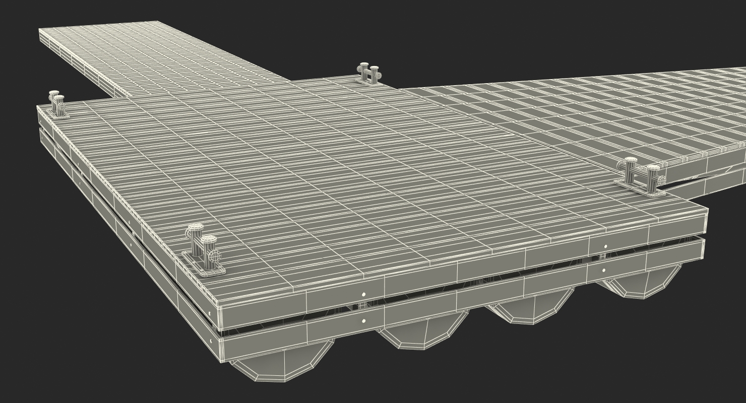 3D Wooden Pontoon Flottant model