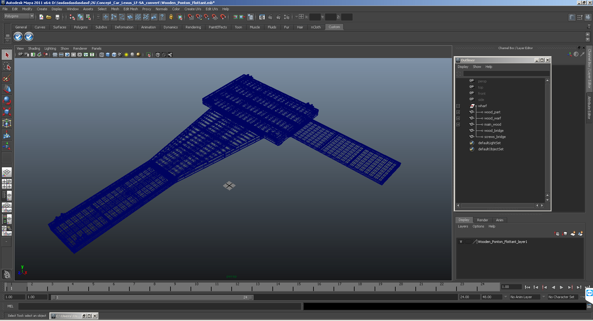 3D Wooden Pontoon Flottant model