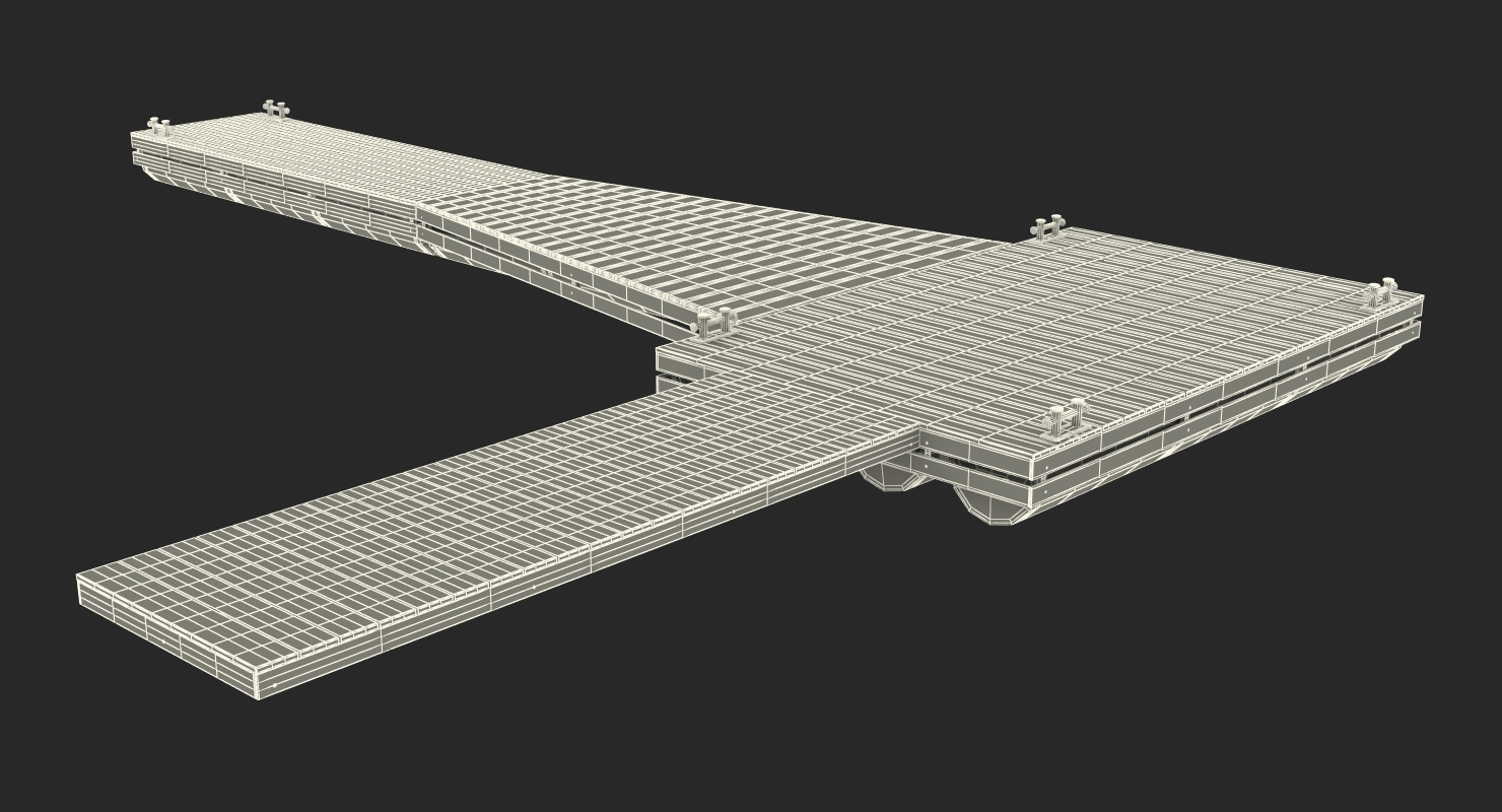 3D Wooden Pontoon Flottant model