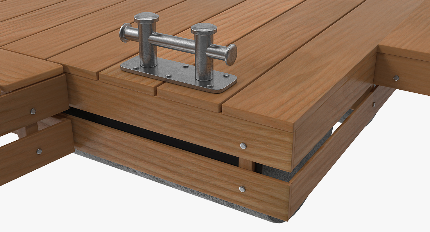 3D Wooden Pontoon Flottant model