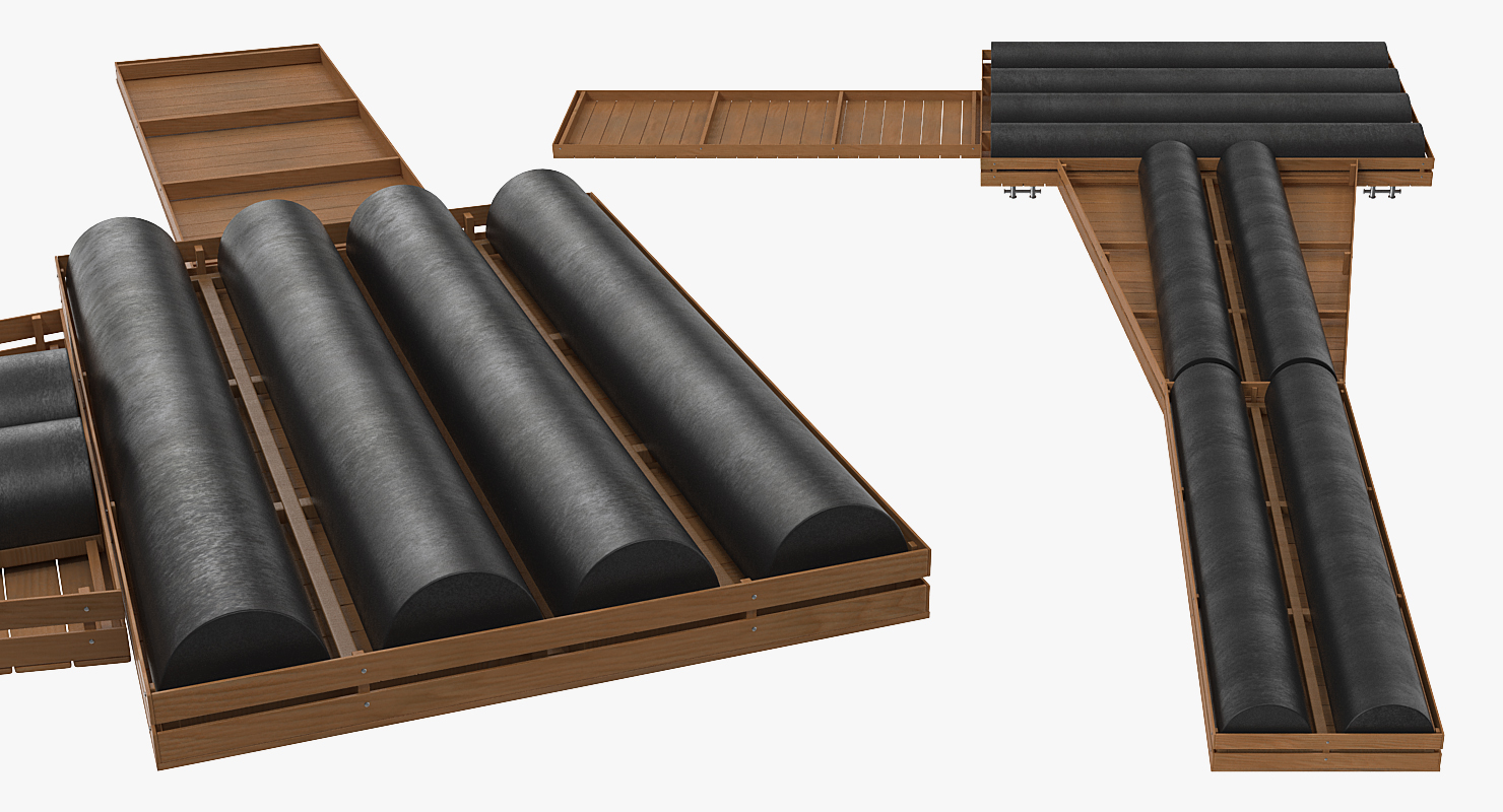 3D Wooden Pontoon Flottant model