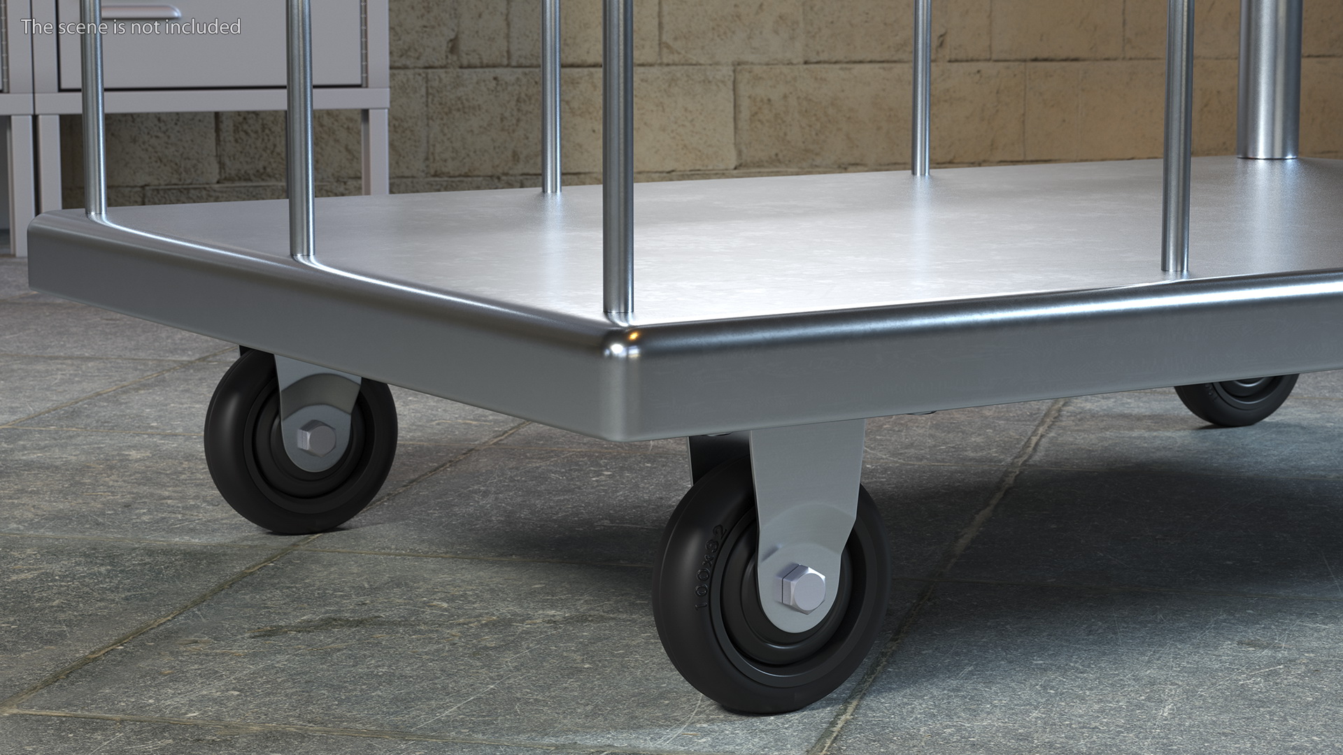 3D Trolley Low Platform with Railing model