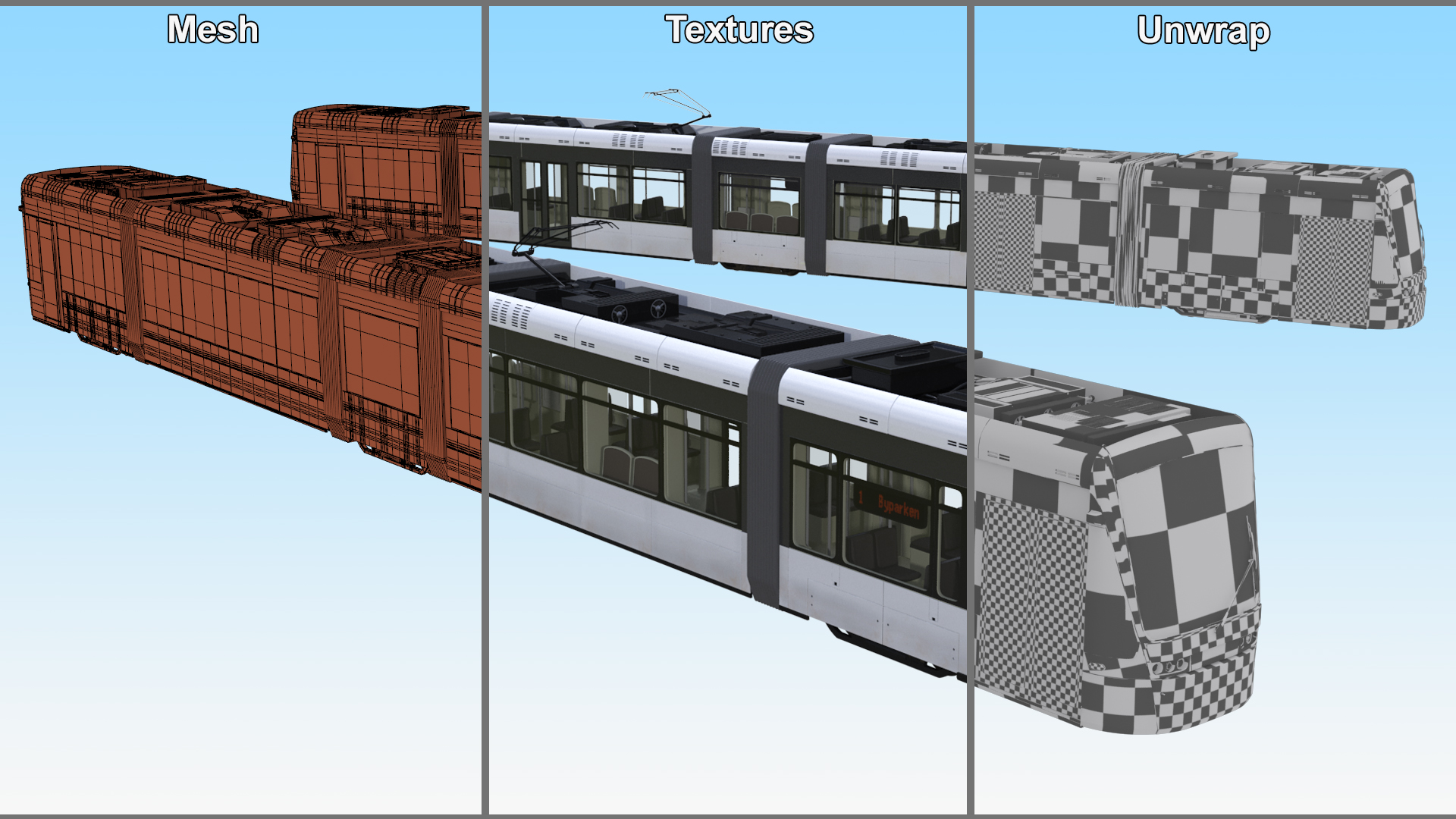 3D model City Tram White