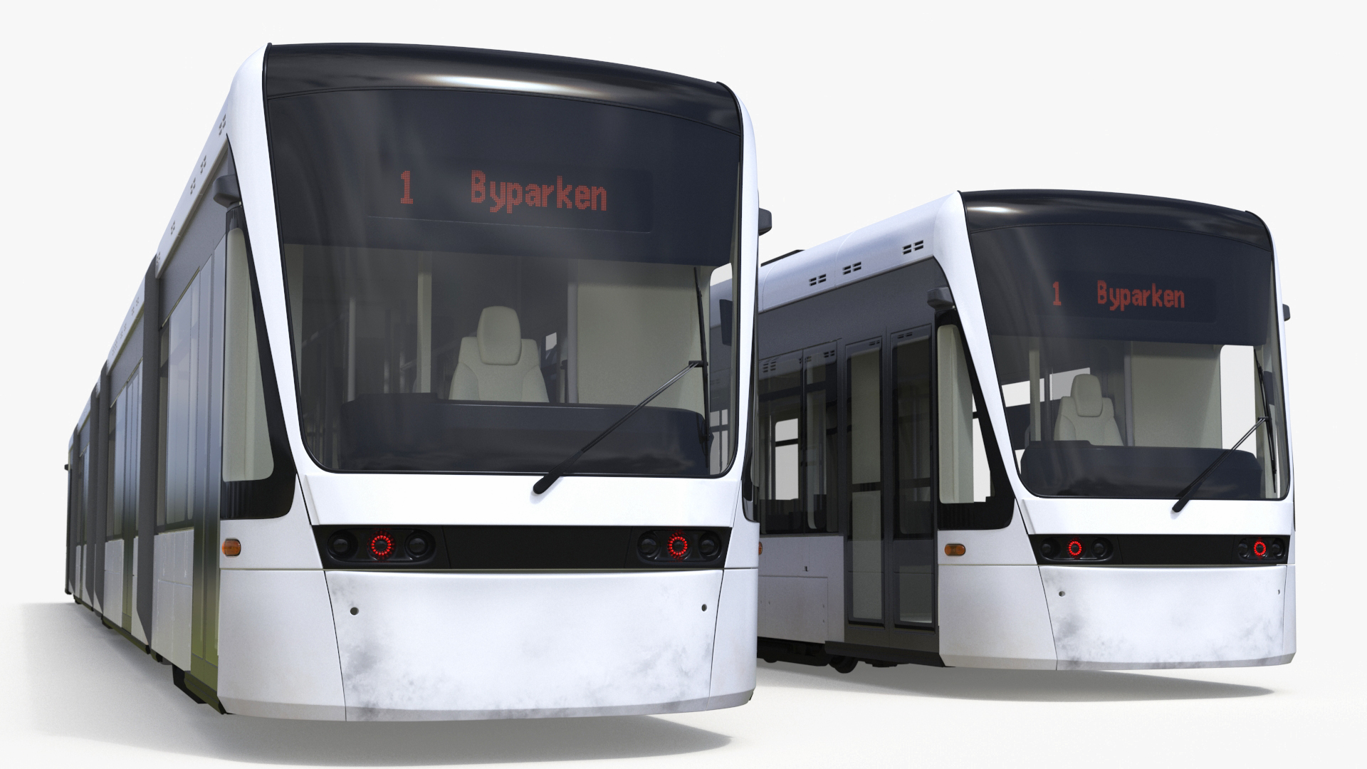 3D model City Tram White