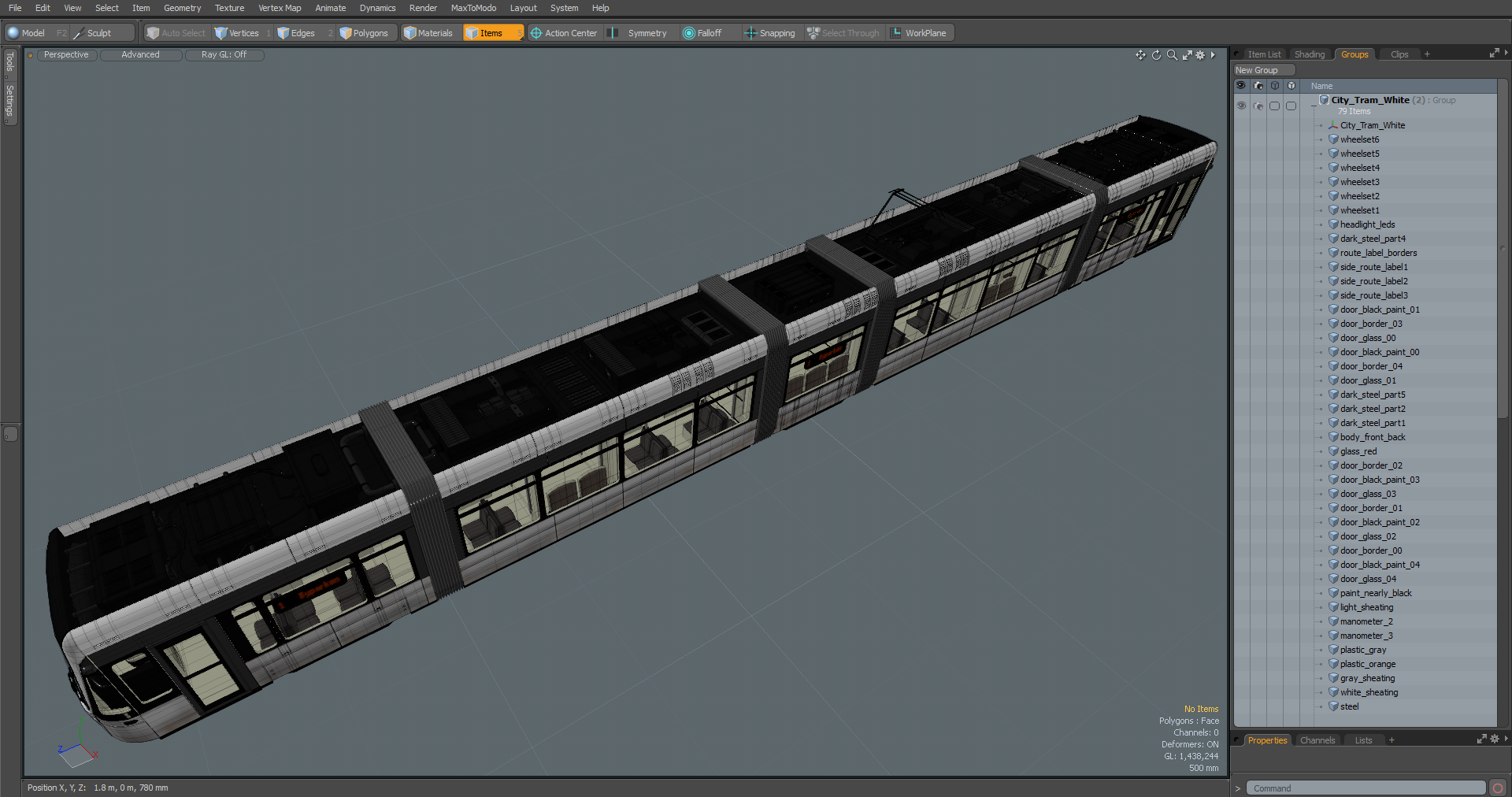 3D model City Tram White