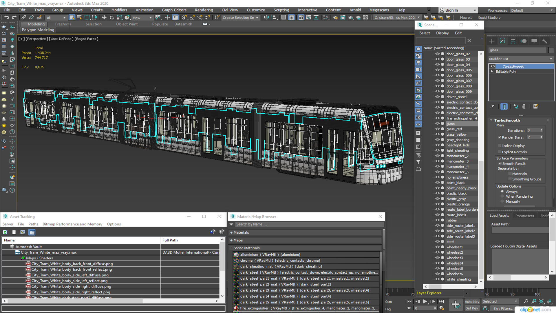 3D model City Tram White