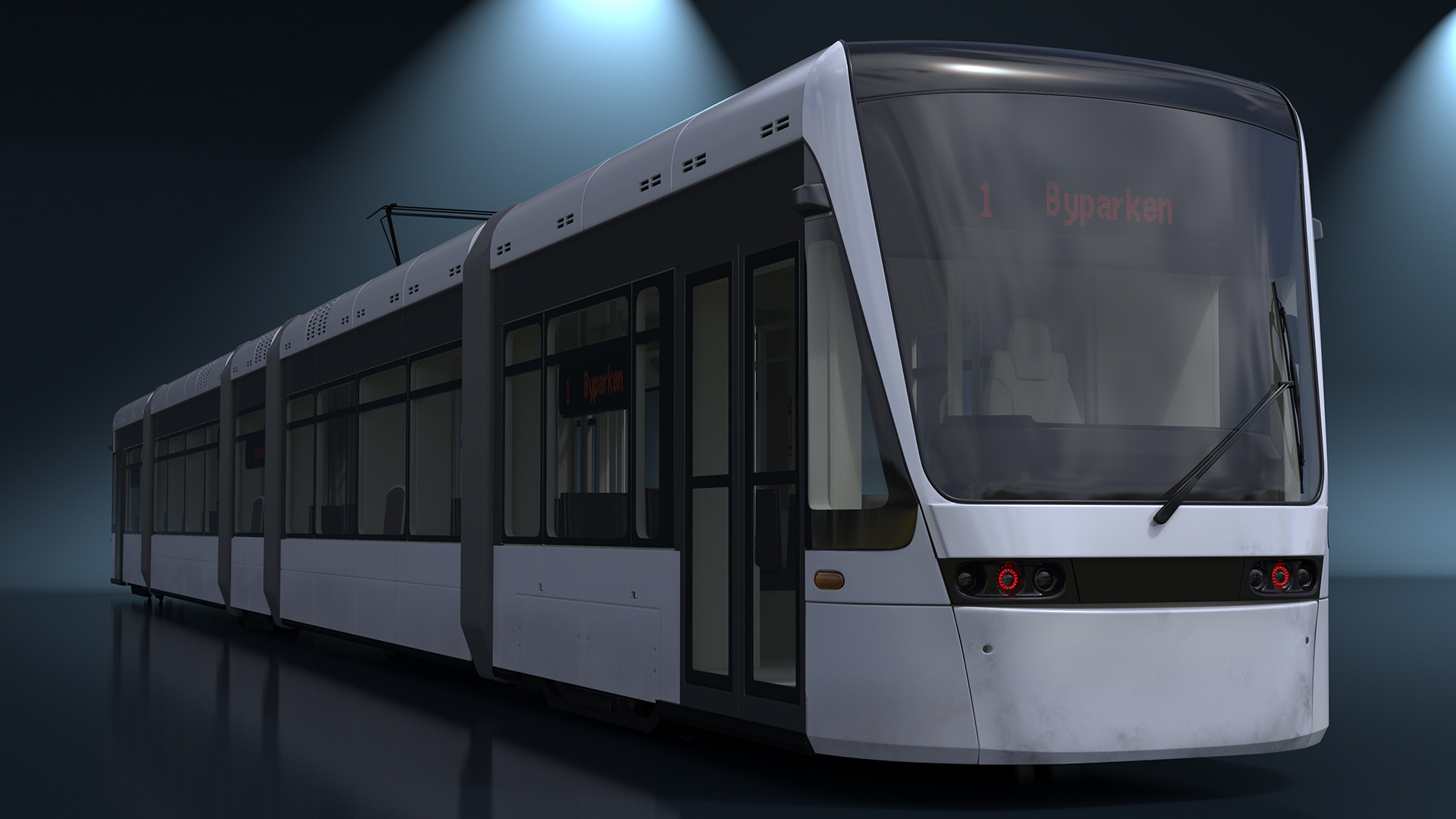 3D model City Tram White