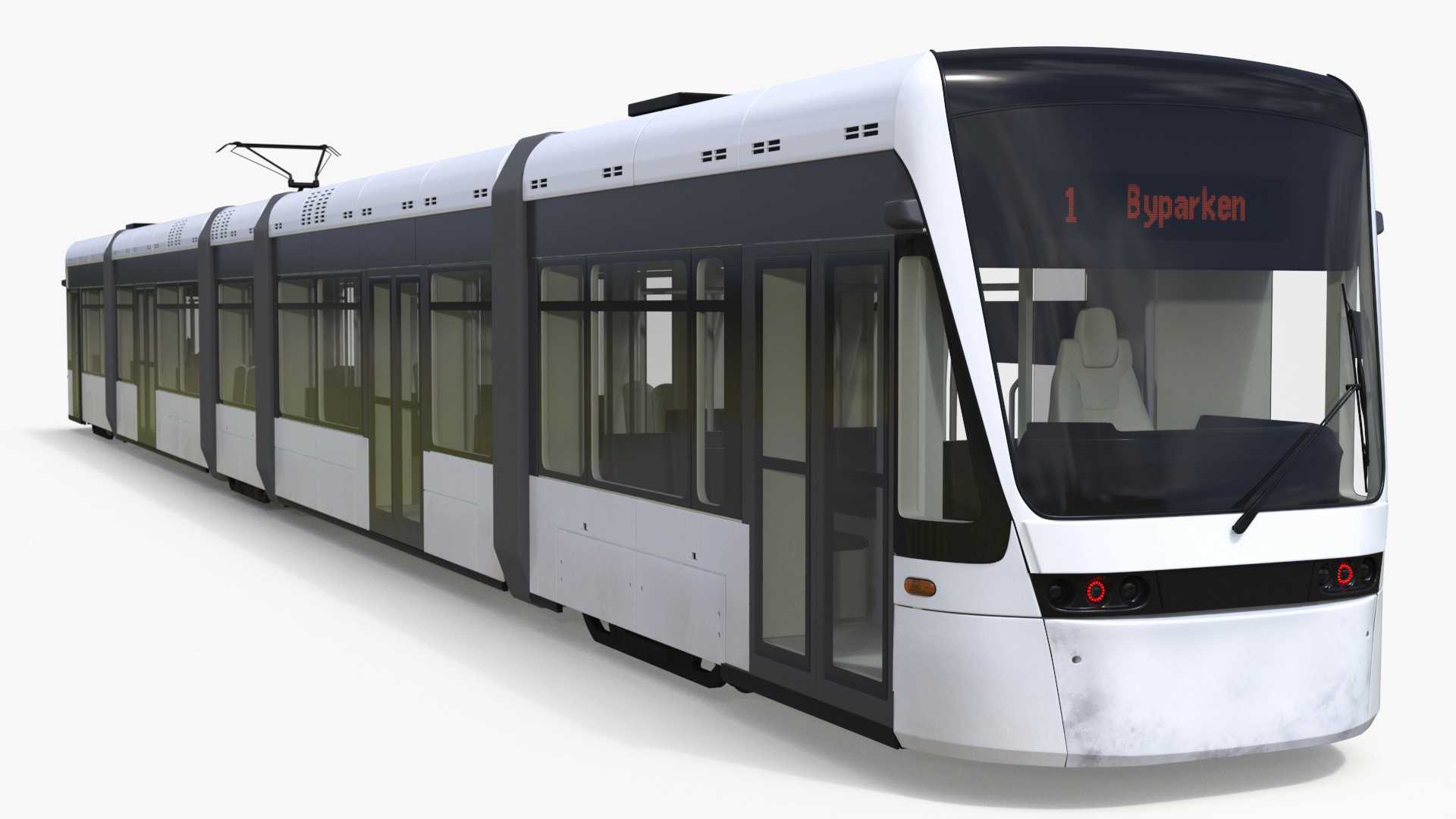 3D model City Tram White